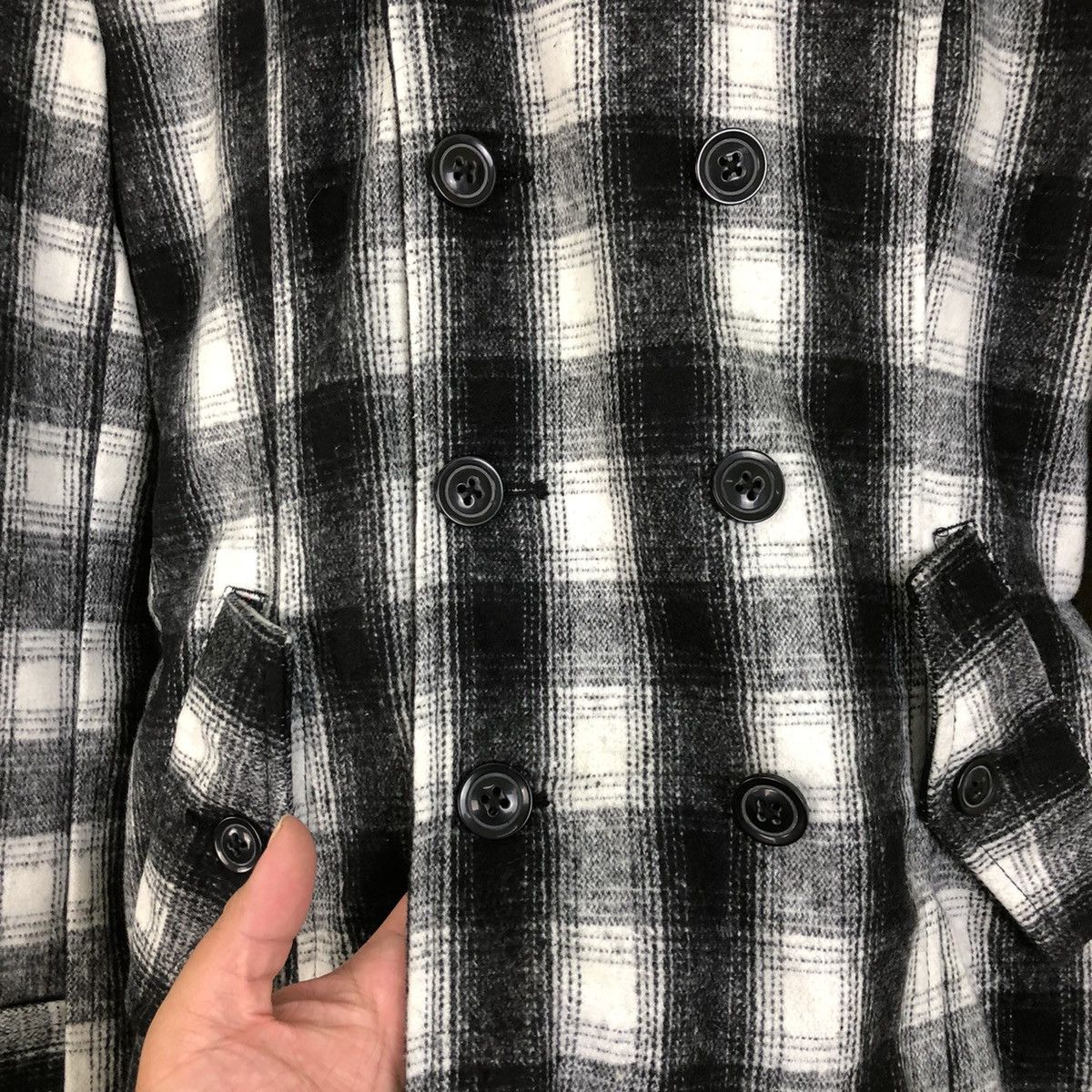 Japanese Brand Parachute Biker Long Coat Wool Roshell Tartan Design Size US L / EU 52-54 / 3 - 5 Thumbnail