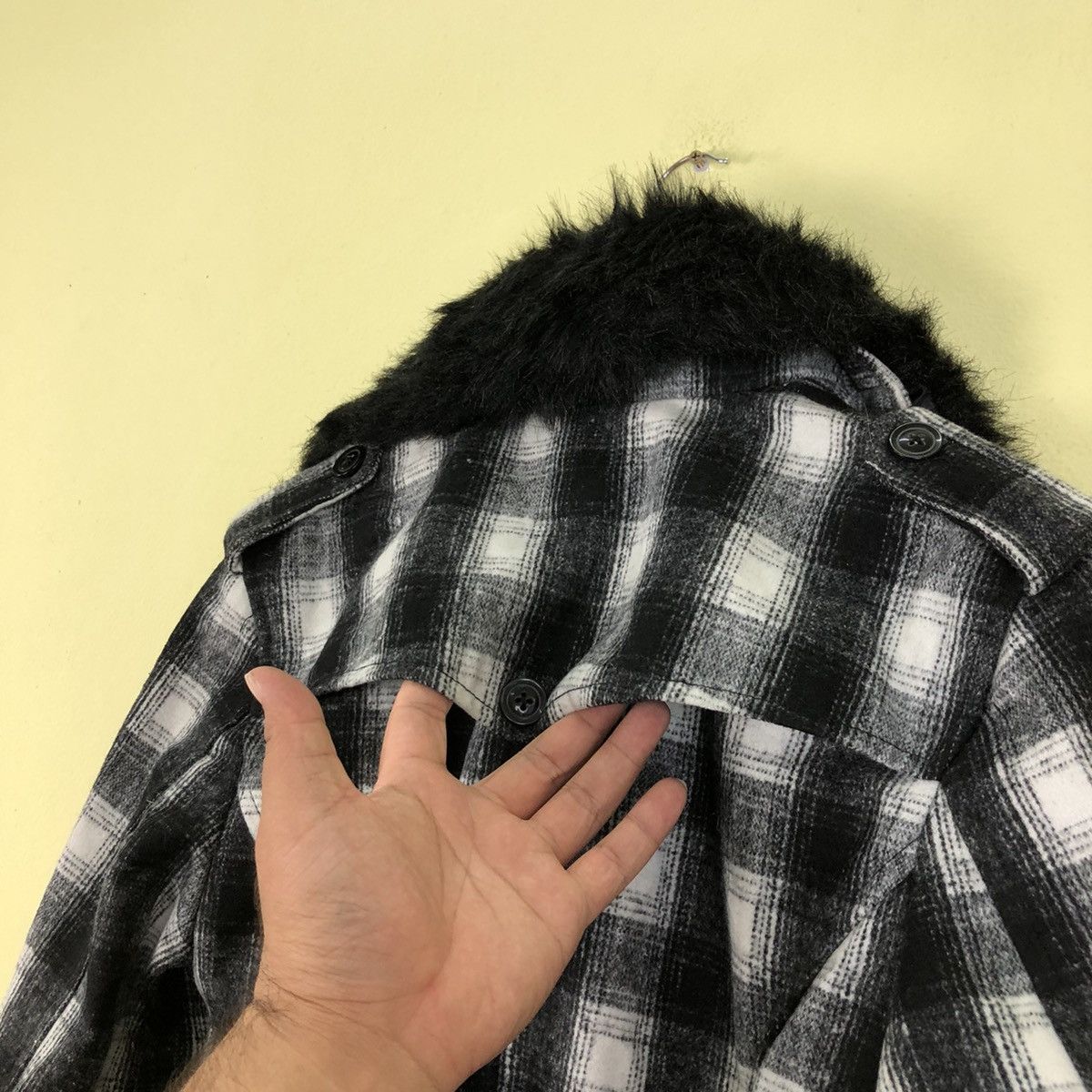 Japanese Brand Parachute Biker Long Coat Wool Roshell Tartan Design Size US L / EU 52-54 / 3 - 10 Thumbnail