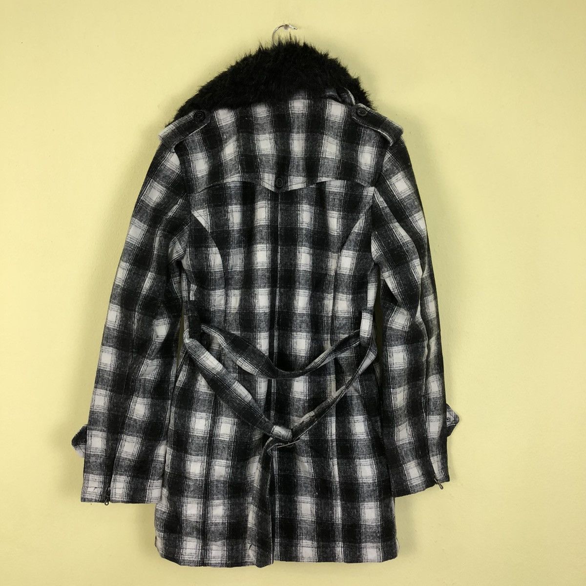 Japanese Brand Parachute Biker Long Coat Wool Roshell Tartan Design Size US L / EU 52-54 / 3 - 7 Thumbnail