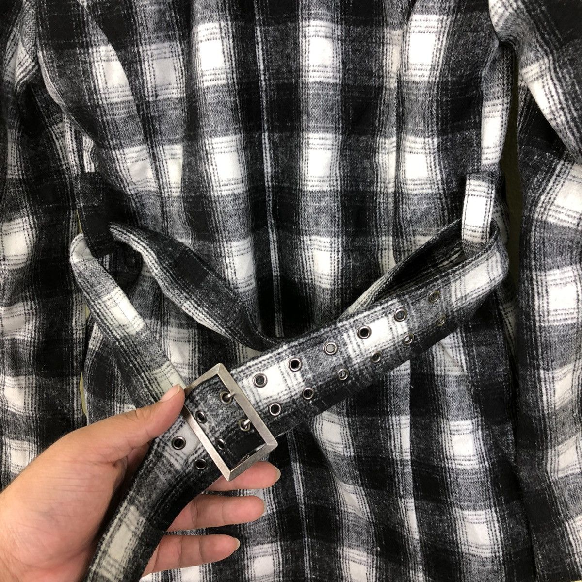 Japanese Brand Parachute Biker Long Coat Wool Roshell Tartan Design Size US L / EU 52-54 / 3 - 8 Thumbnail