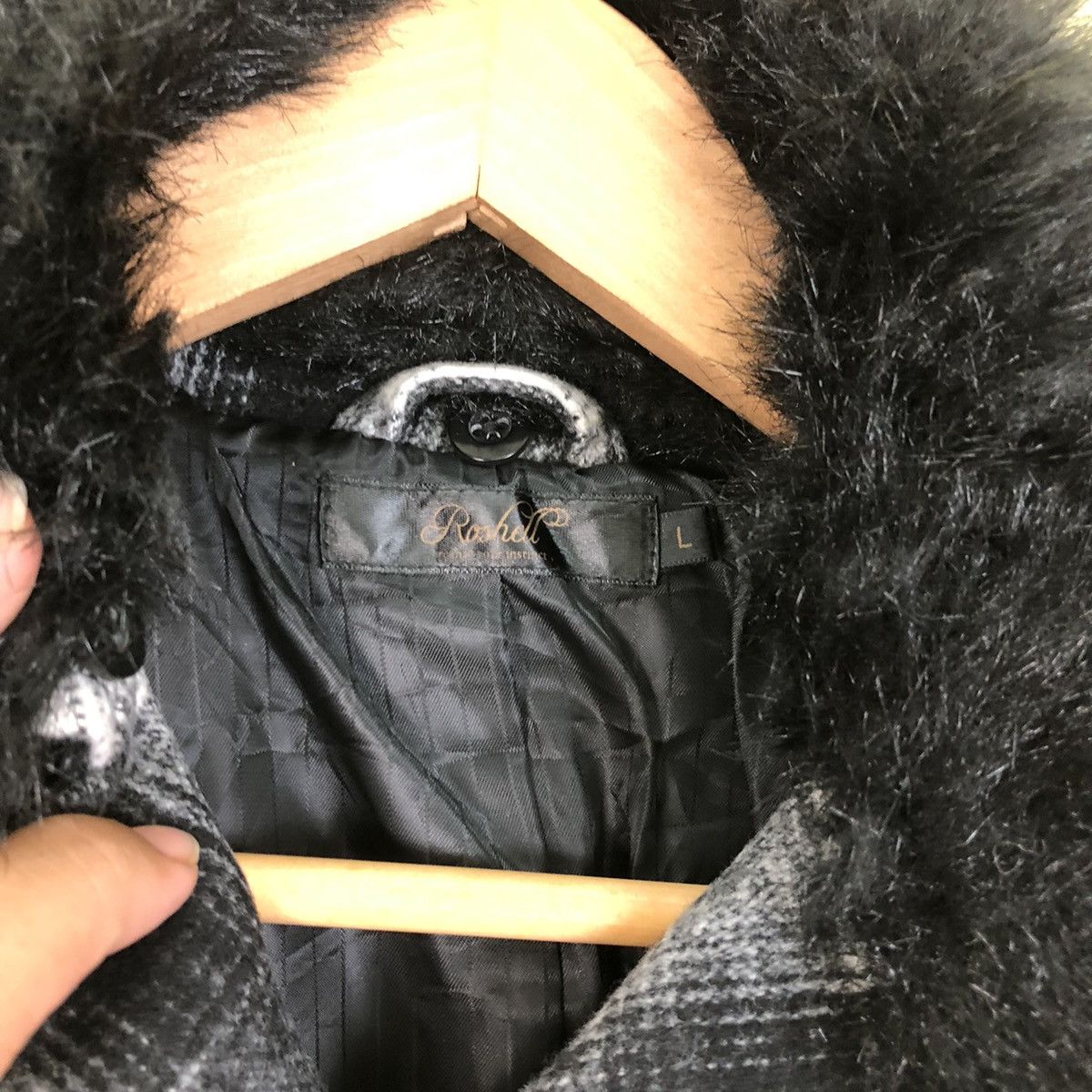 Japanese Brand Parachute Biker Long Coat Wool Roshell Tartan Design Size US L / EU 52-54 / 3 - 6 Thumbnail
