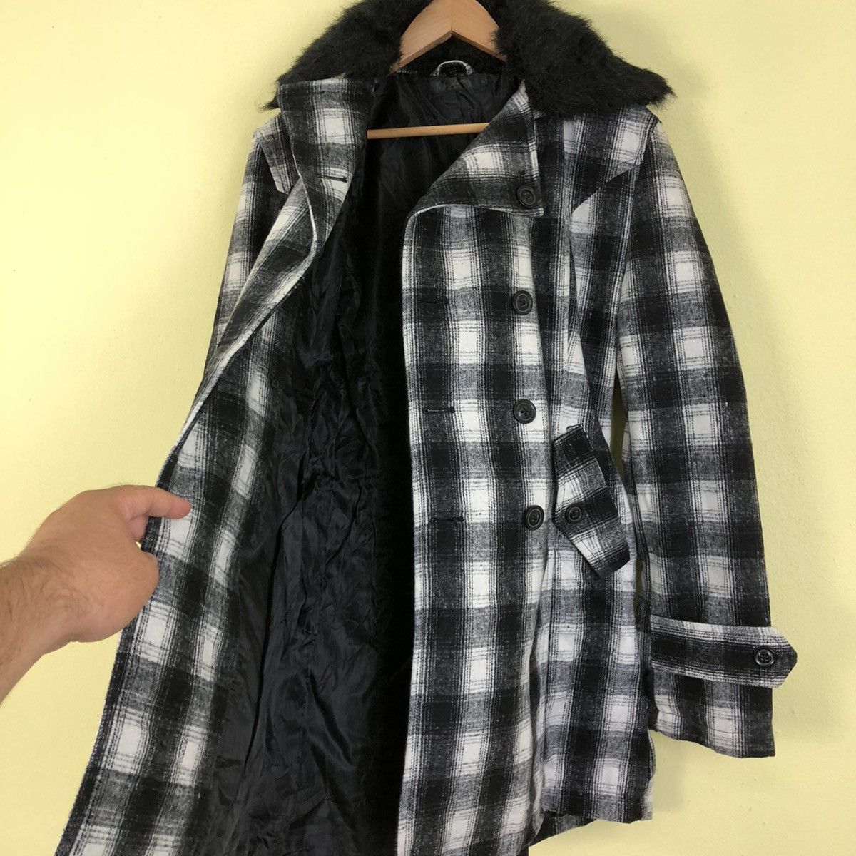 Japanese Brand Parachute Biker Long Coat Wool Roshell Tartan Design Size US L / EU 52-54 / 3 - 13 Thumbnail