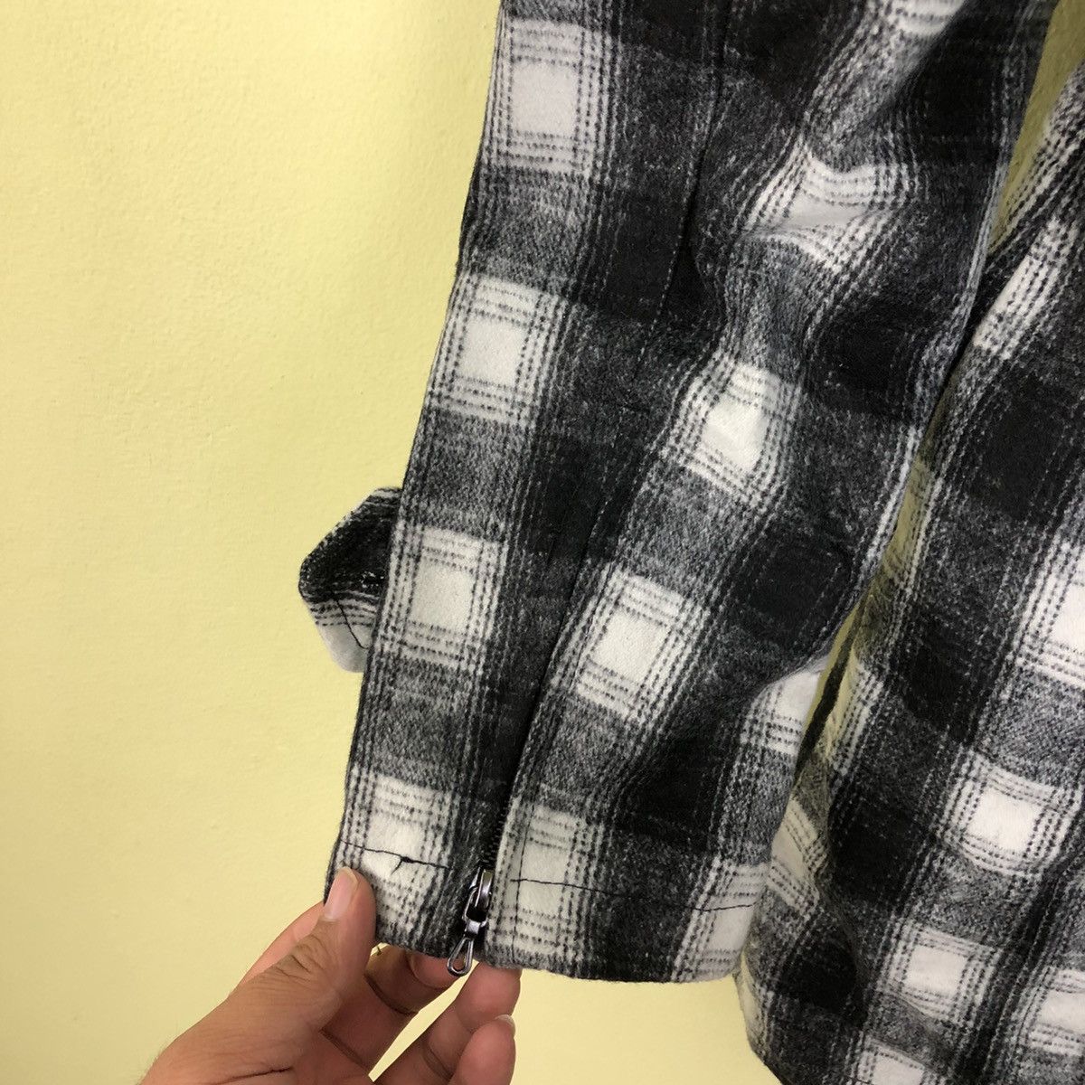 Japanese Brand Parachute Biker Long Coat Wool Roshell Tartan Design Size US L / EU 52-54 / 3 - 9 Thumbnail