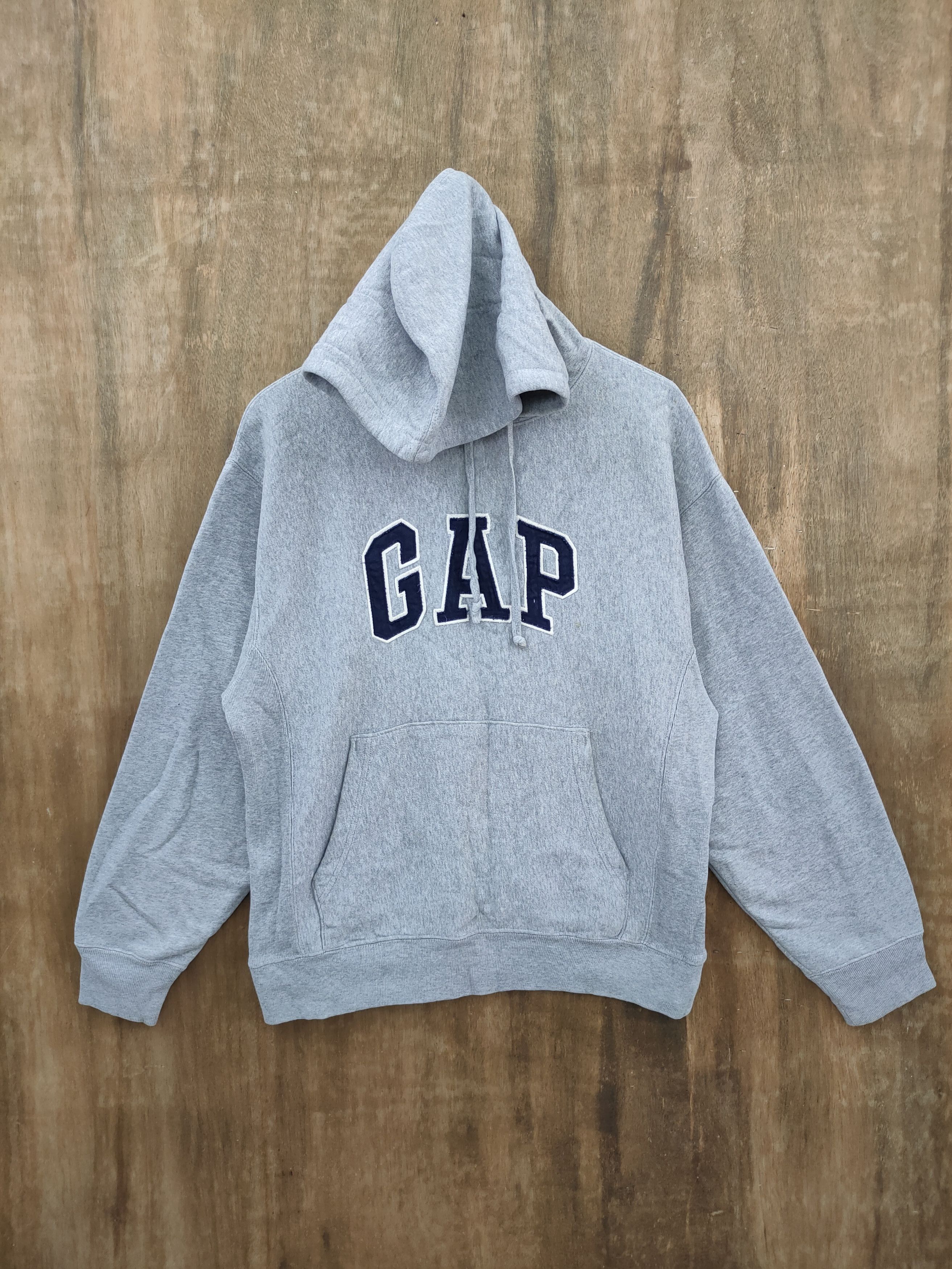 image of Dl Gap Vintage Big Logo Spell Out Hoodie Sweatshirt 46-031 in Blue, Men's (Size Small)