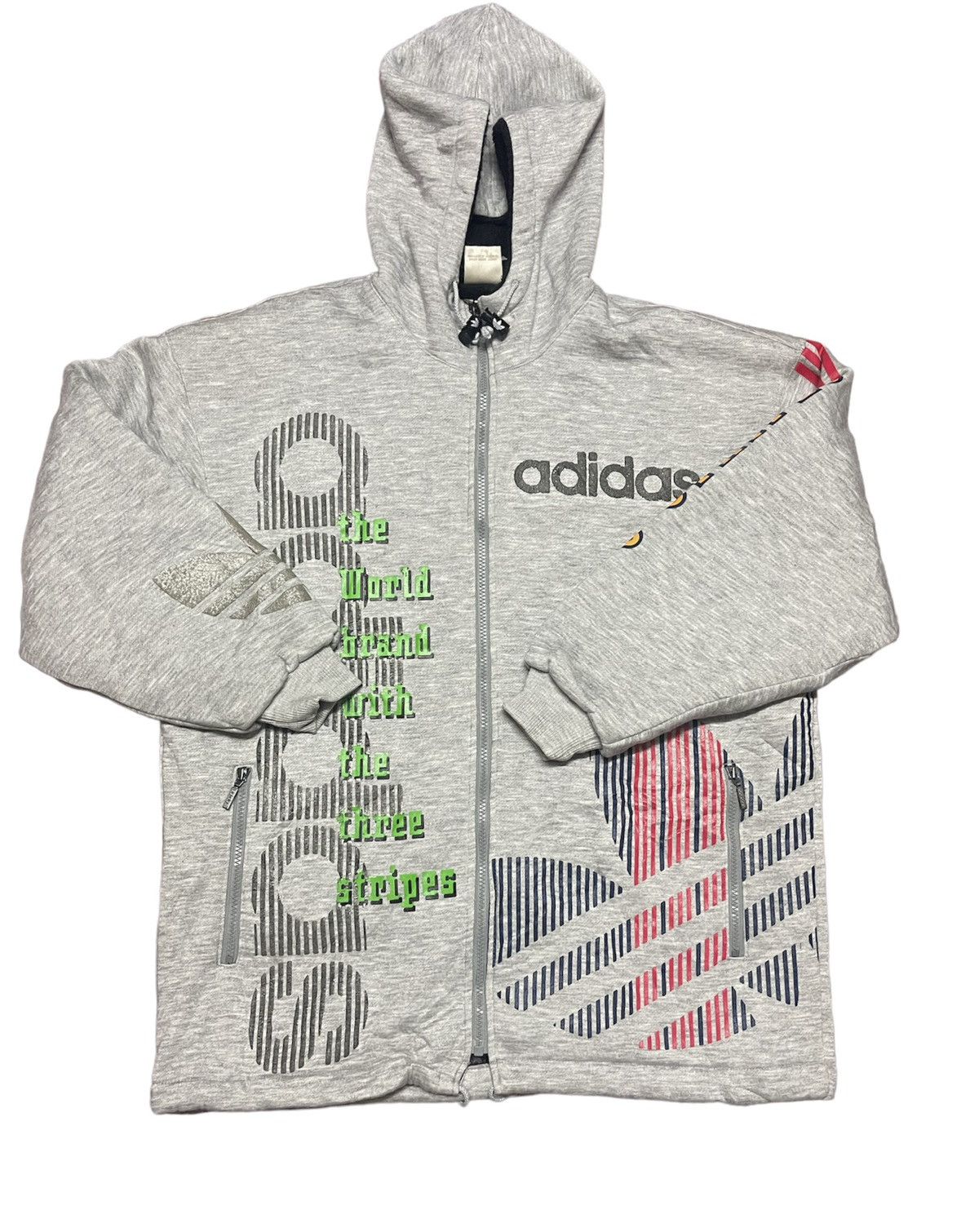 Adidas Vintage 90s Adidas hoodie zipper big logo Size US M / EU 48-50 / 2 - 1 Thumbnail