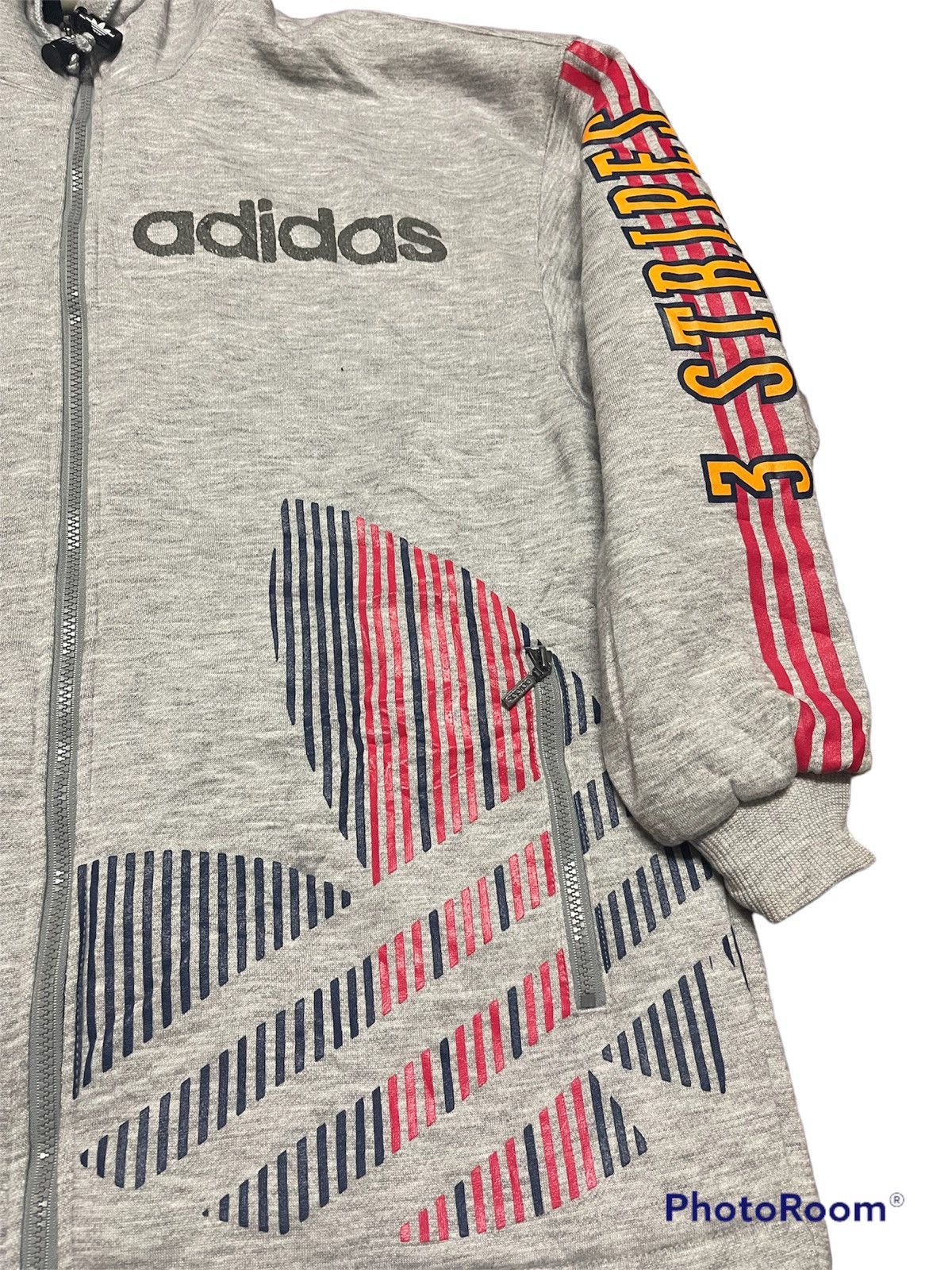 Adidas Vintage 90s Adidas hoodie zipper big logo Size US M / EU 48-50 / 2 - 3 Thumbnail