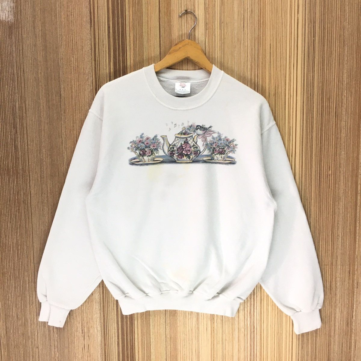 Jerzees × Vintage Vintage Water Jug And Bird Art Design Sweatshirt Size US M / EU 48-50 / 2 - 1 Thumbnail