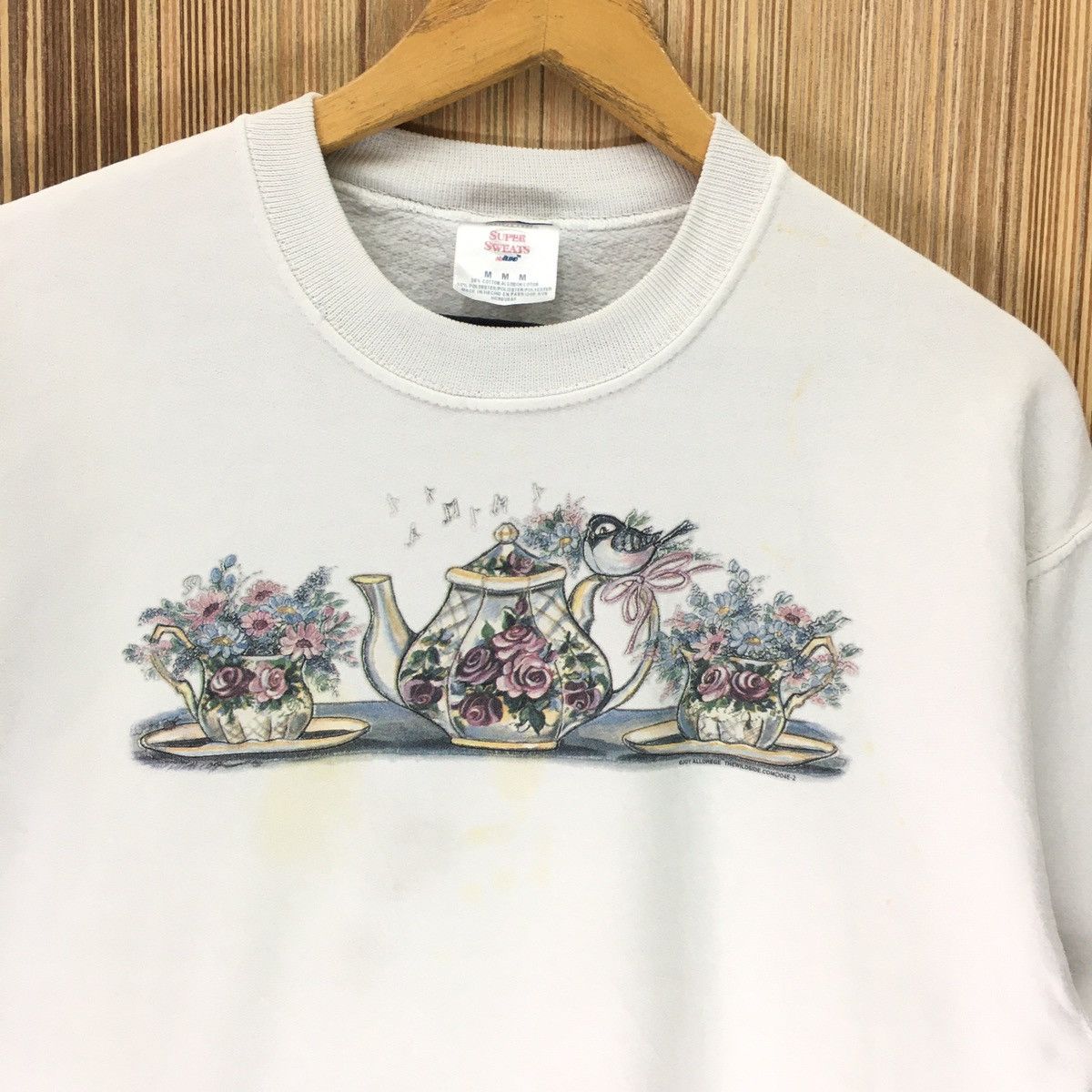 Jerzees × Vintage Vintage Water Jug And Bird Art Design Sweatshirt Size US M / EU 48-50 / 2 - 2 Thumbnail