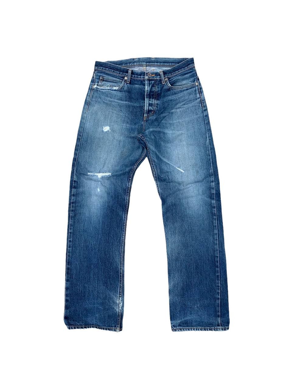 Japanese Brand New Yorker Button Fly Distressed Selvedge Denim Jeans Size US 31 - 1 Thumbnail