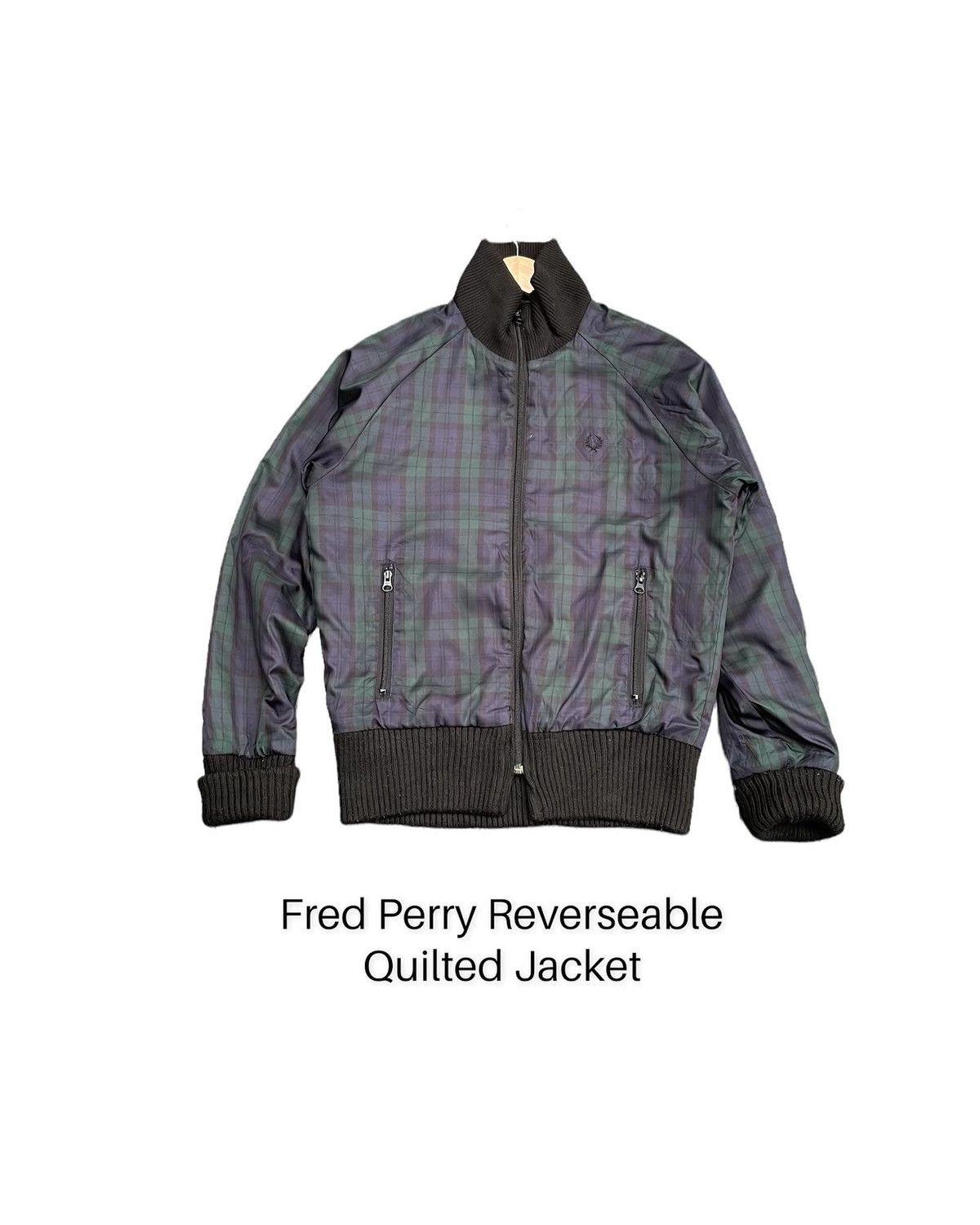 image of StealsFred Perry Reverseable Quilted Jacket in Black, Men's (Size Medium)