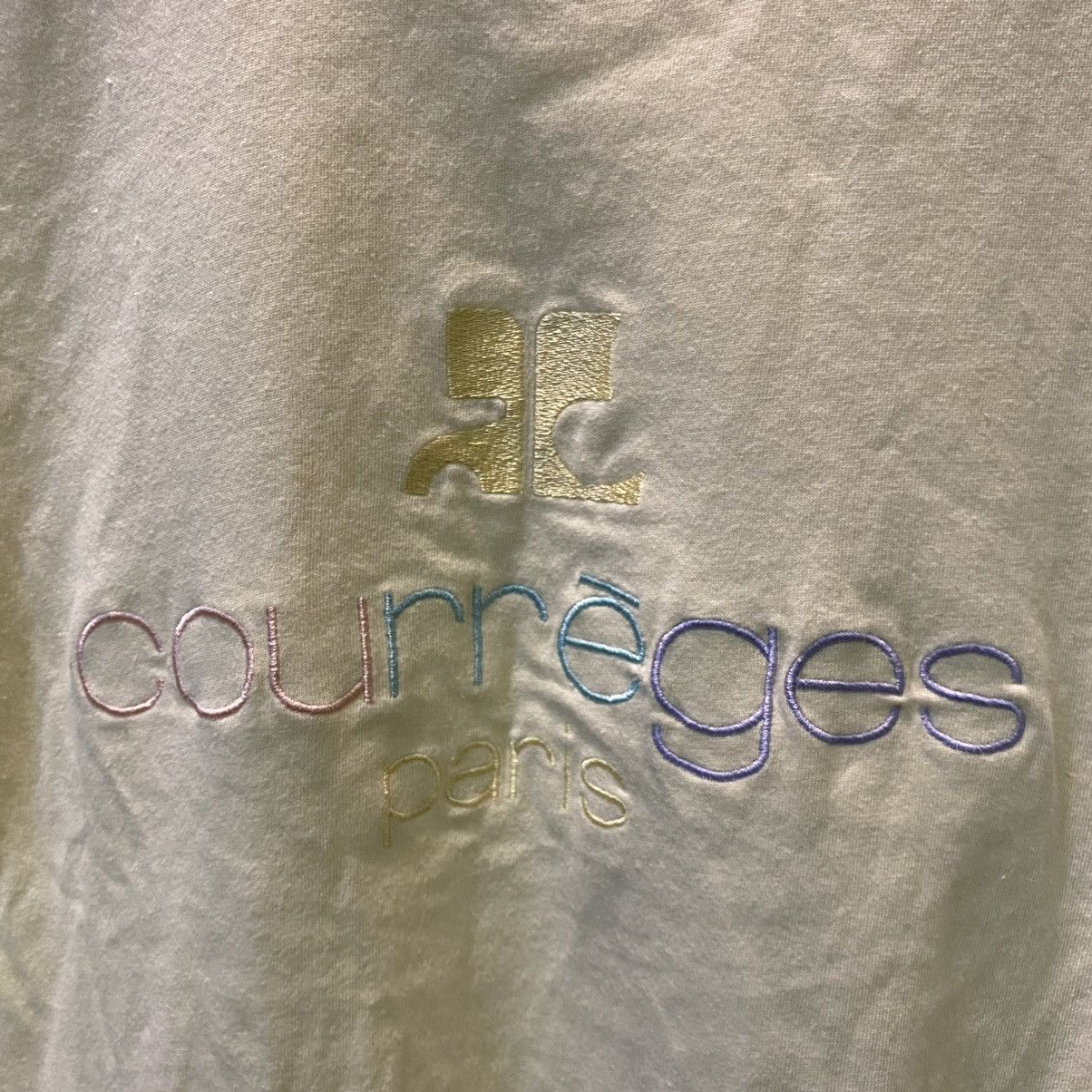 Andre Courreges × Courreges × Vintage VINTAGE‼️Courreges Paris Embroided Tee Size US L / EU 52-54 / 3 - 3 Thumbnail