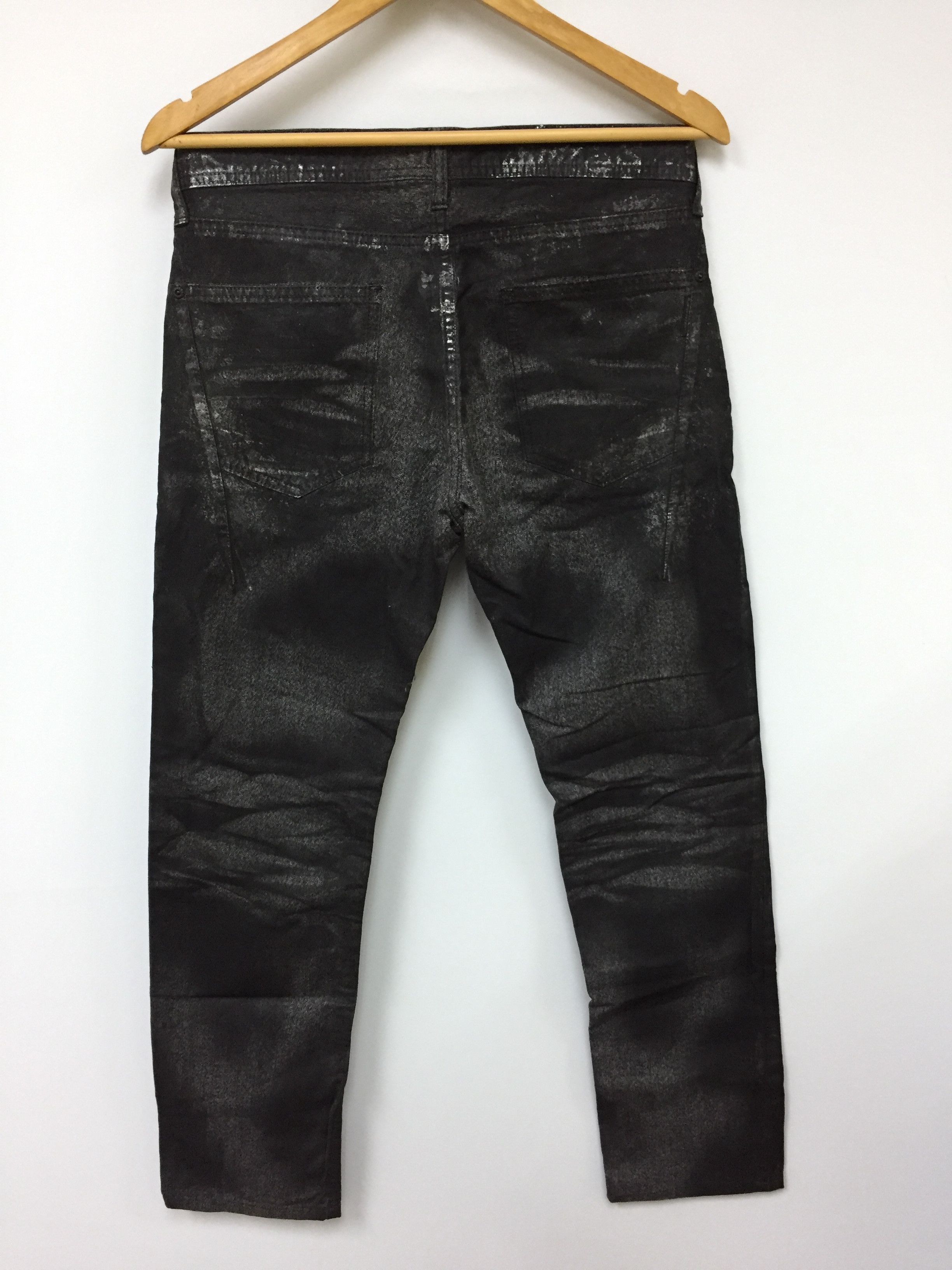 Neil Barrett Neil Barrett Silver wax splash coated denim Size US 31 - 9 Thumbnail