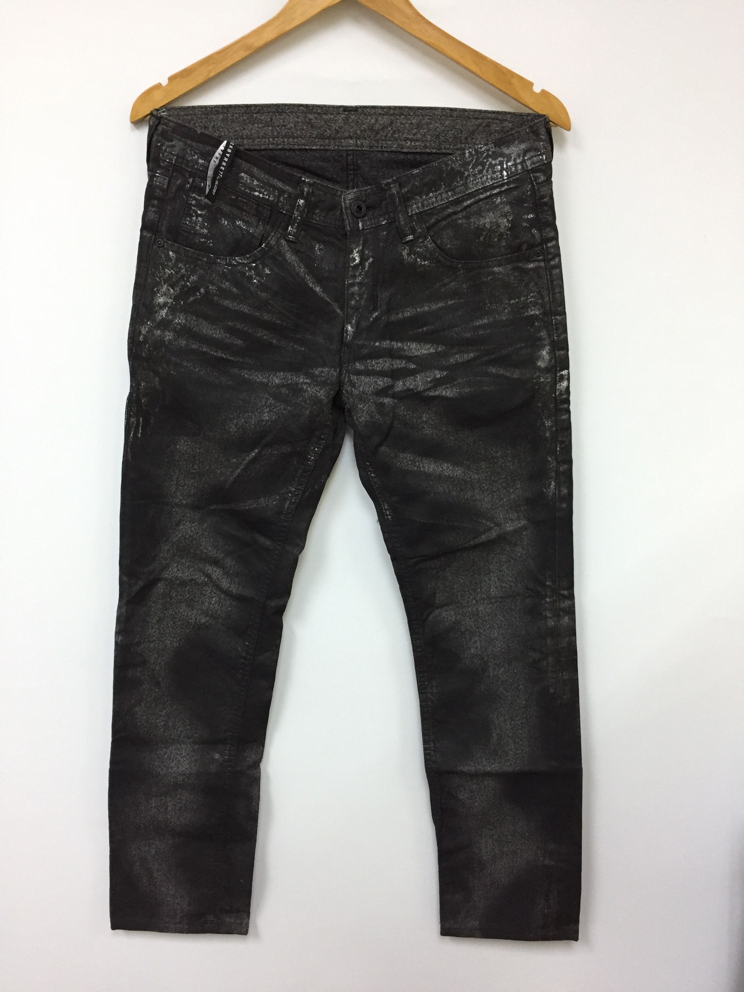 Neil Barrett Neil Barrett Silver wax splash coated denim Size US 31 - 2 Thumbnail
