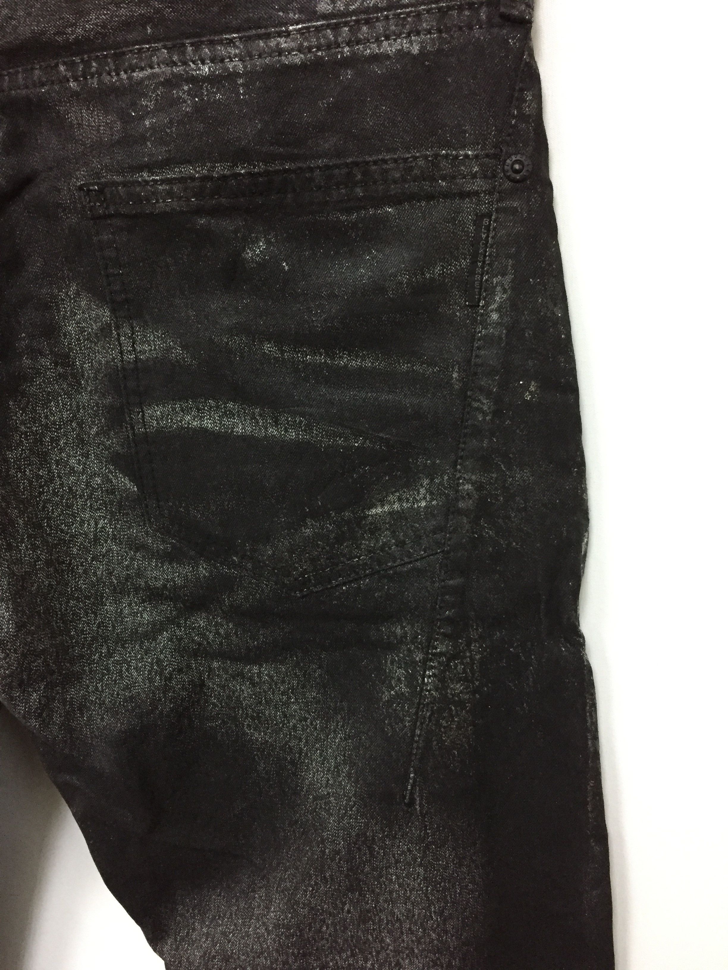 Neil Barrett Neil Barrett Silver wax splash coated denim Size US 31 - 12 Thumbnail