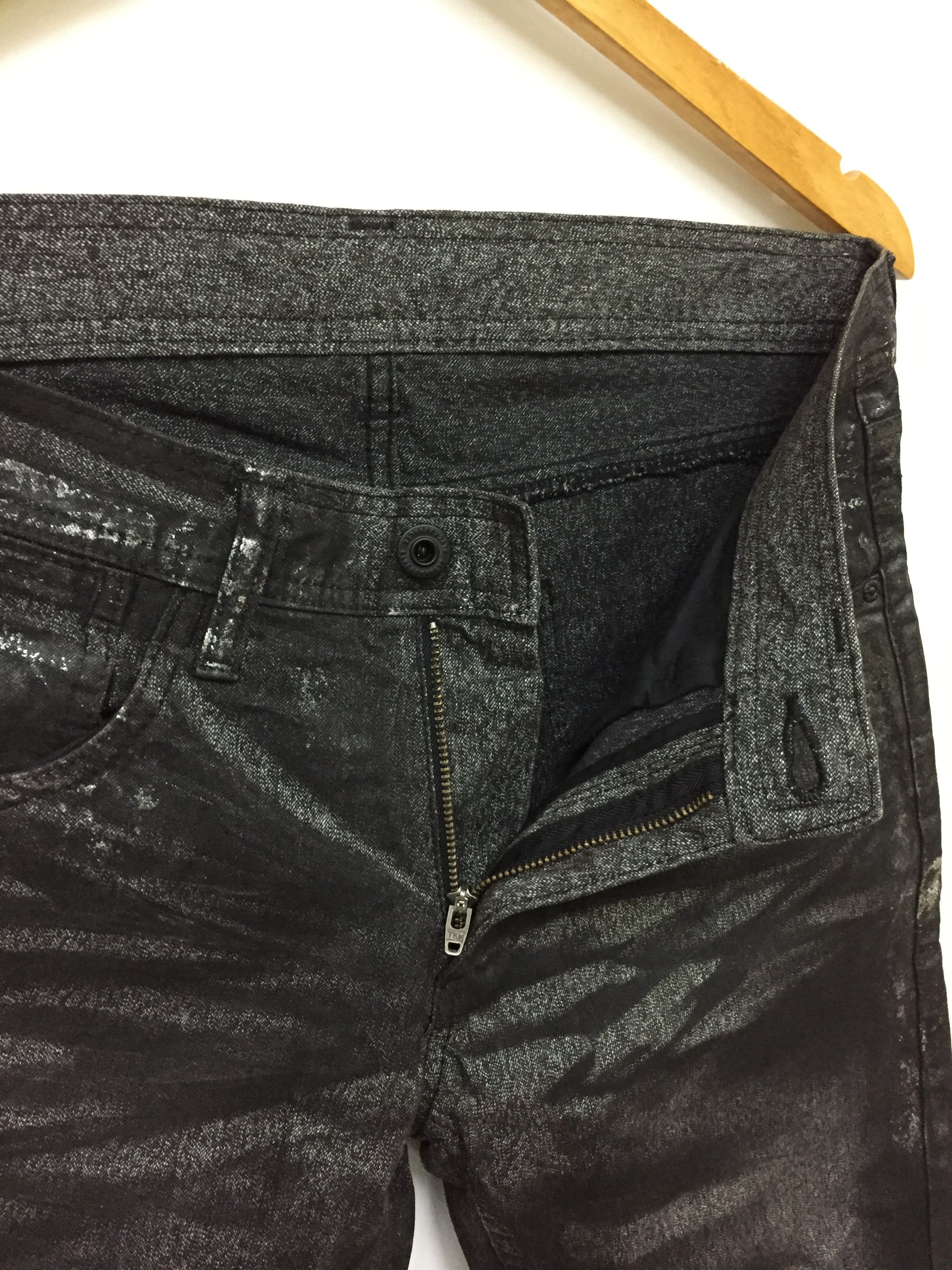 Neil Barrett Neil Barrett Silver wax splash coated denim Size US 31 - 6 Thumbnail
