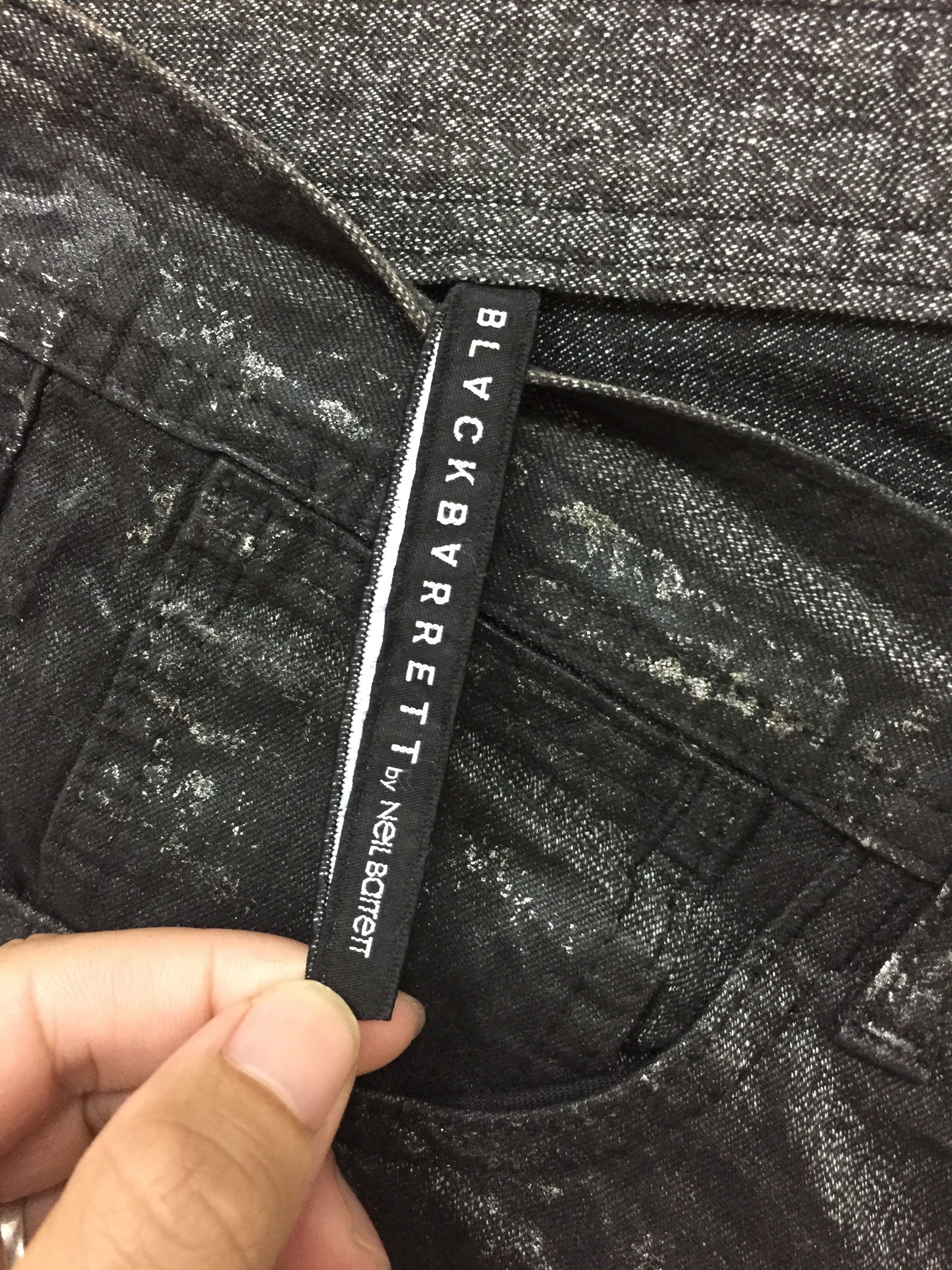 Neil Barrett Neil Barrett Silver wax splash coated denim Size US 31 - 8 Thumbnail