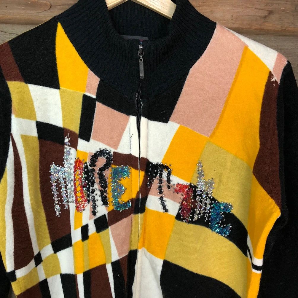 Japanese Brand Custov art Yellow Black sweater slim fit #4024 Size M / US 6-8 / IT 42-44 - 6 Thumbnail