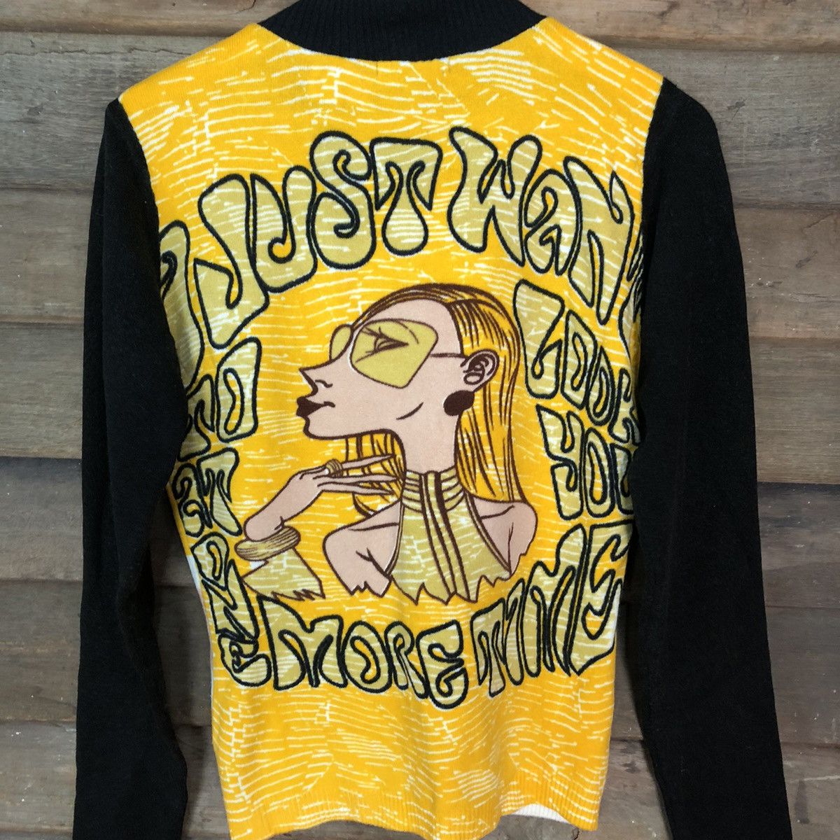 Japanese Brand Custov art Yellow Black sweater slim fit #4024 Size M / US 6-8 / IT 42-44 - 2 Thumbnail