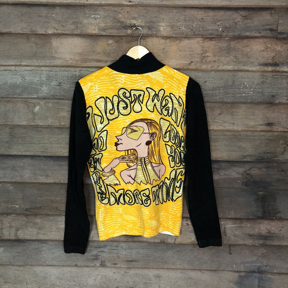 Japanese Brand Custov art Yellow Black sweater slim fit #4024 Size M / US 6-8 / IT 42-44 - 1 Thumbnail