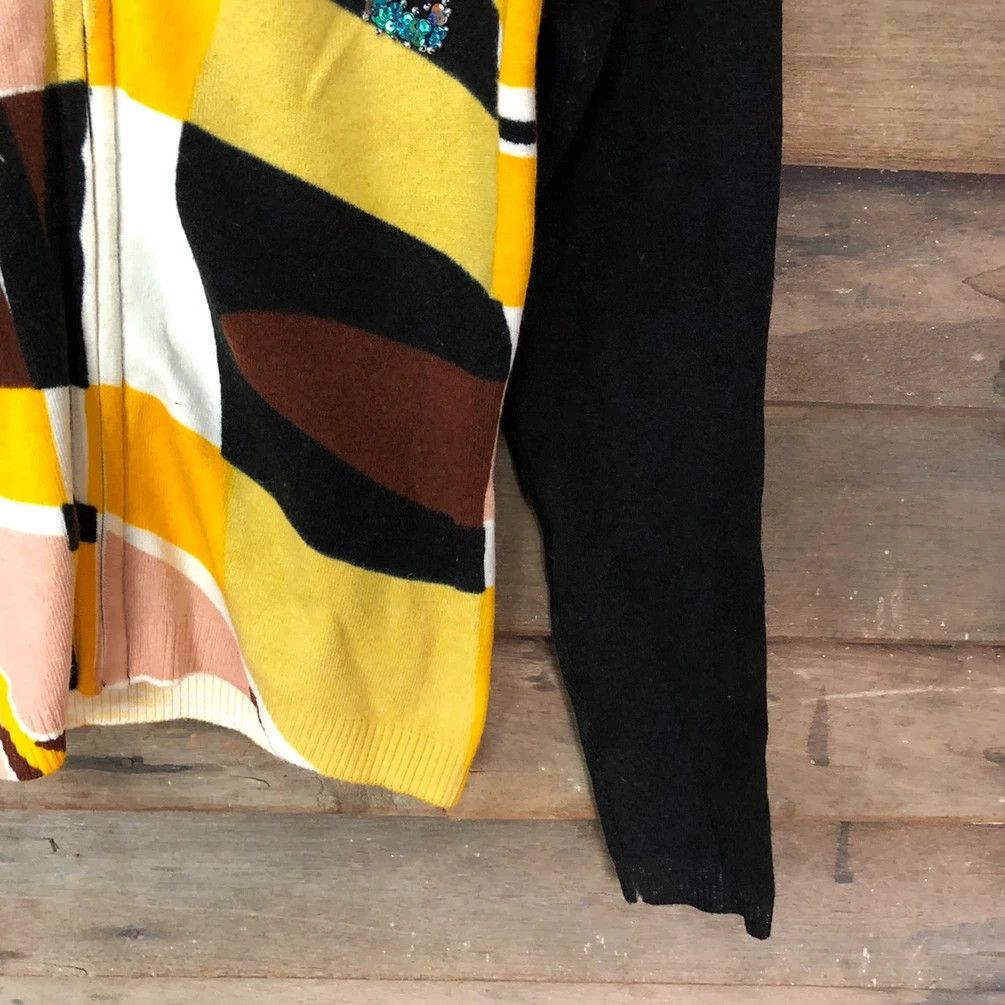Japanese Brand Custov art Yellow Black sweater slim fit #4024 Size M / US 6-8 / IT 42-44 - 7 Thumbnail