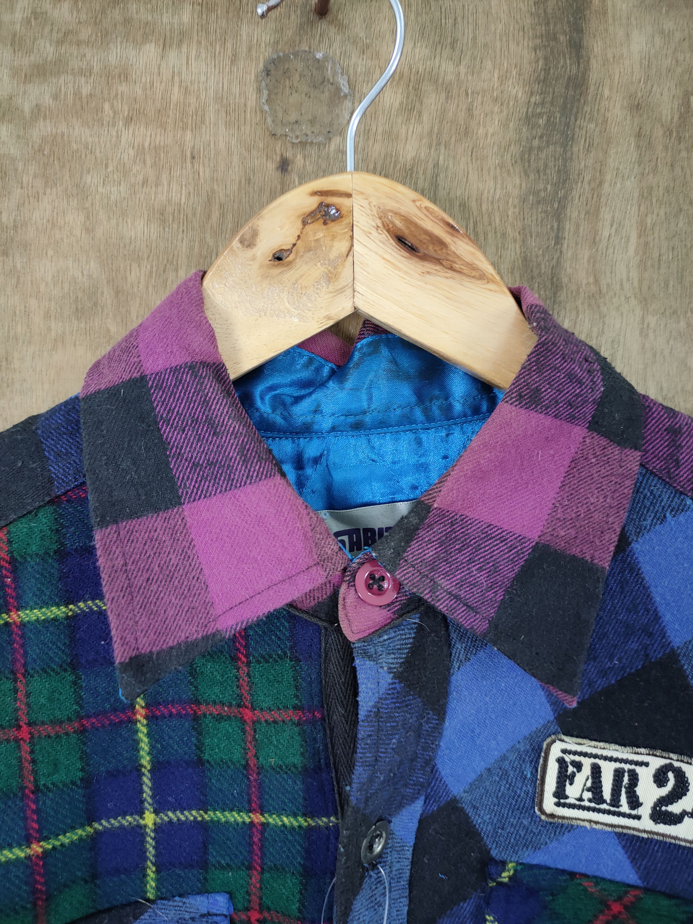 Japanese Brand DL Sabit patchwork flannel sweater art streetwear #761 Size US S / EU 44-46 / 1 - 9 Thumbnail