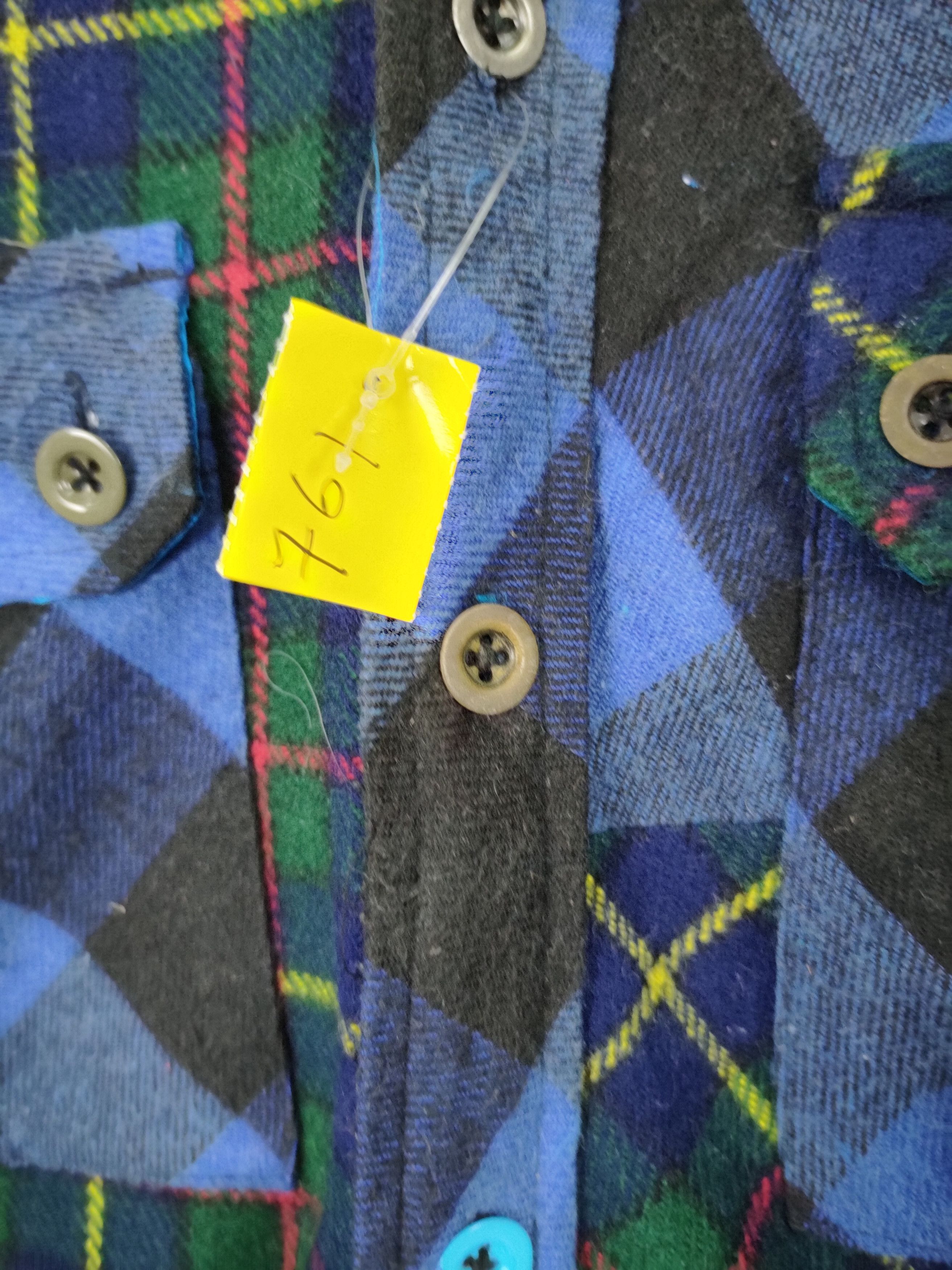 Japanese Brand DL Sabit patchwork flannel sweater art streetwear #761 Size US S / EU 44-46 / 1 - 8 Thumbnail