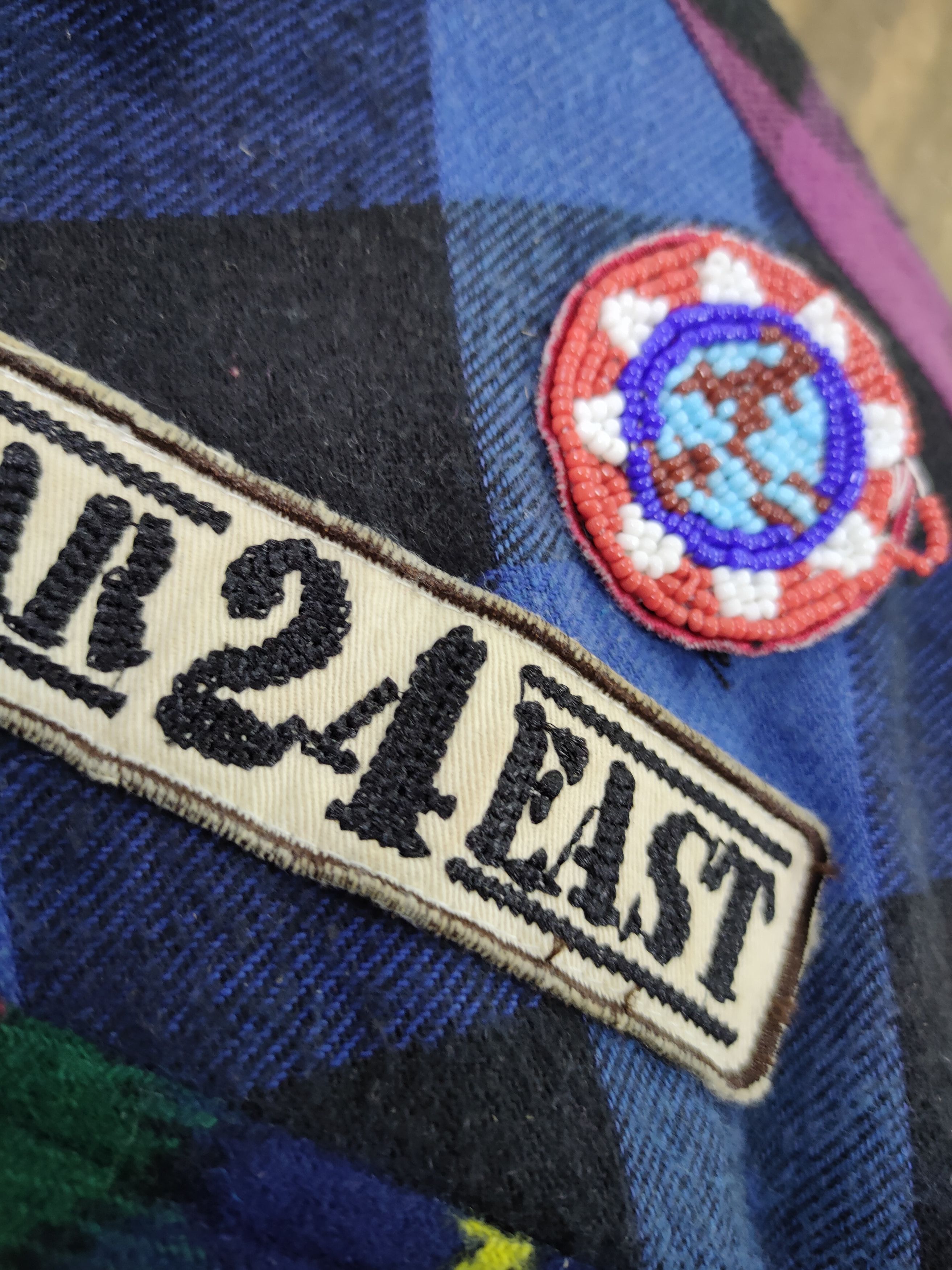Japanese Brand DL Sabit patchwork flannel sweater art streetwear #761 Size US S / EU 44-46 / 1 - 6 Thumbnail