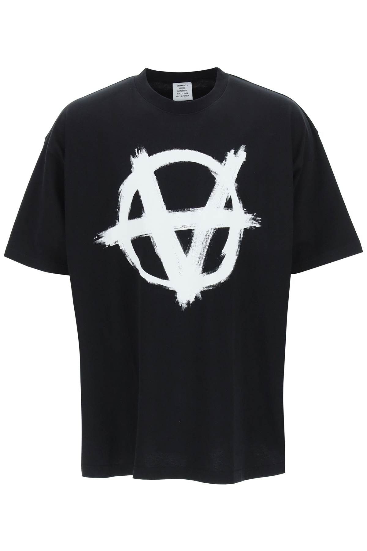 image of Vetements Anarchy T-Shirt in Black, Men's (Size Medium)