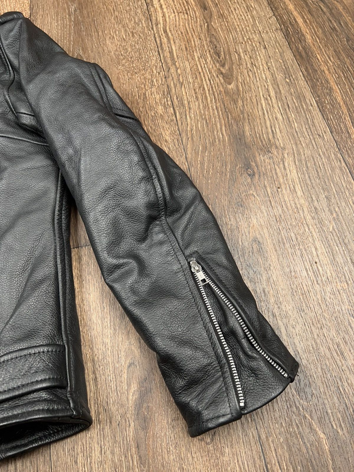 Vintage Leather Biker Jacket Vintage Texpeed YKK Size L / US 10 / IT 46 - 6 Thumbnail