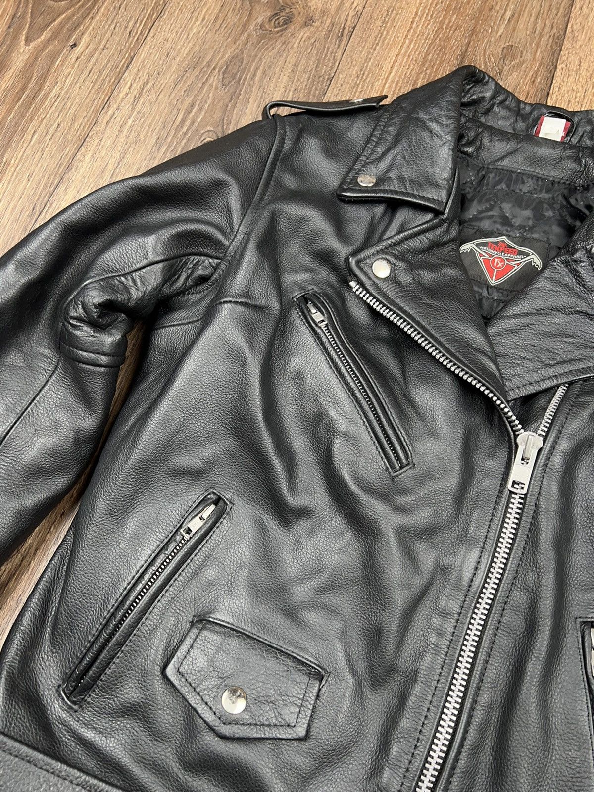 Vintage Leather Biker Jacket Vintage Texpeed YKK Size L / US 10 / IT 46 - 5 Thumbnail