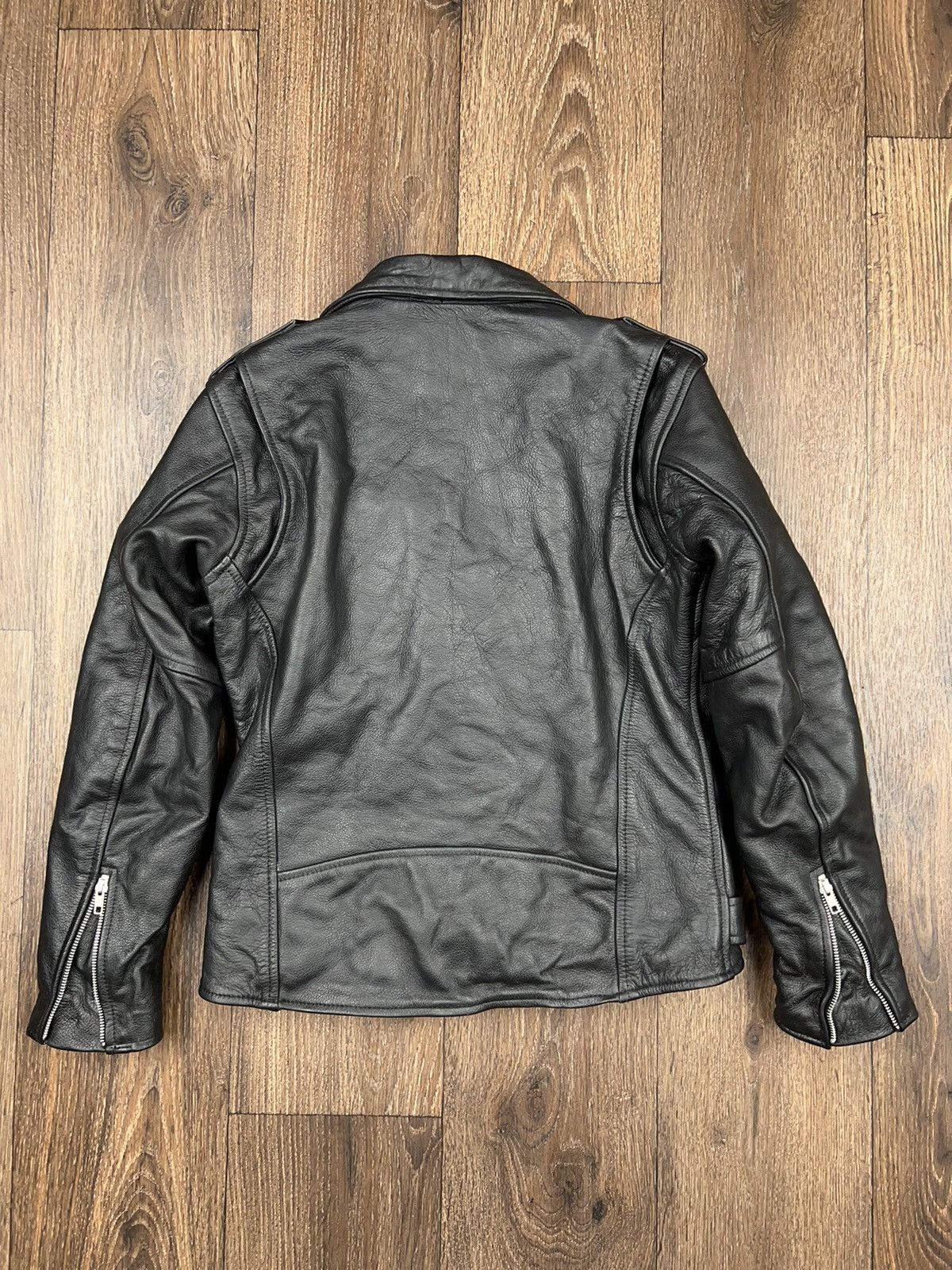 Vintage Leather Biker Jacket Vintage Texpeed YKK Size L / US 10 / IT 46 - 21 Thumbnail