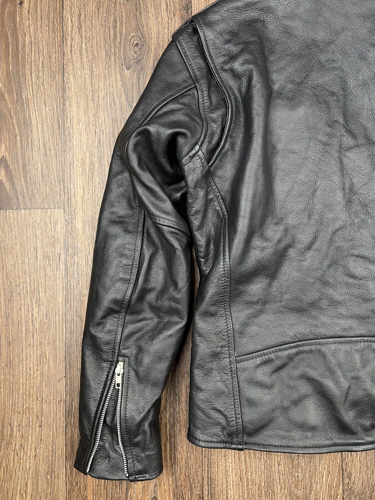 Vintage Leather Biker Jacket Vintage Texpeed YKK Size L / US 10 / IT 46 - 23 Thumbnail