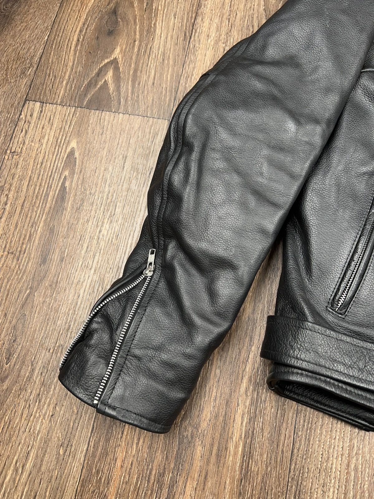 Vintage Leather Biker Jacket Vintage Texpeed YKK Size L / US 10 / IT 46 - 7 Thumbnail