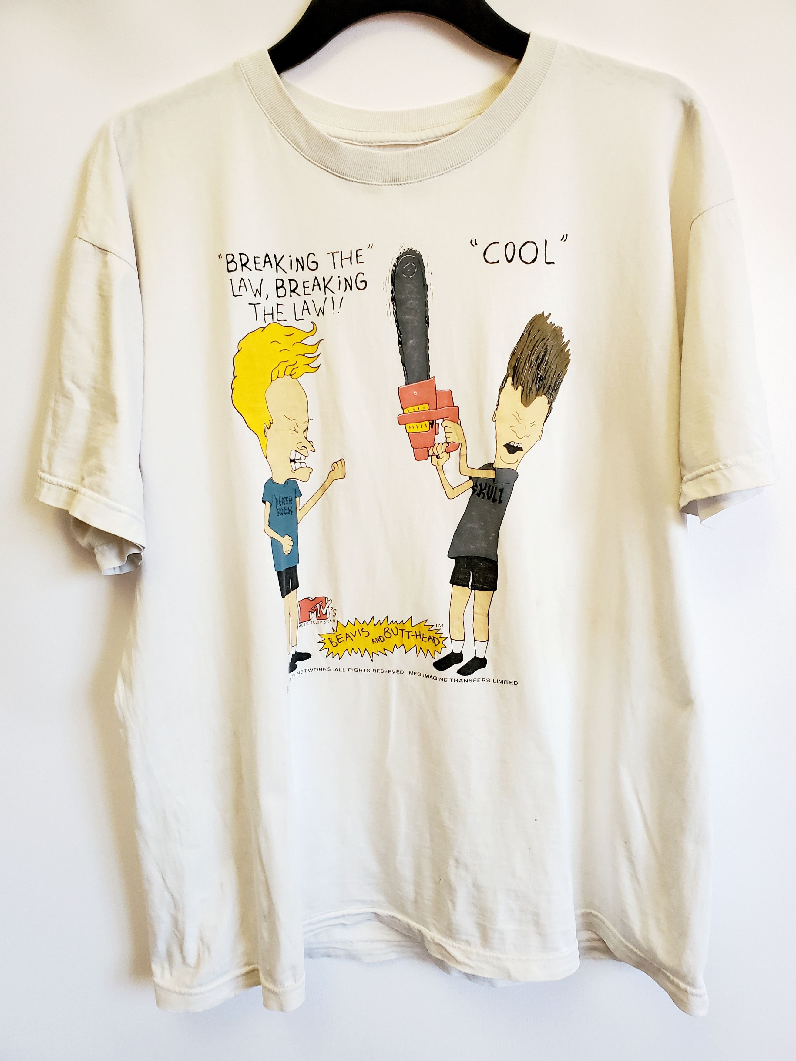 image of 1994 Mtv Beavis And Butthead Chicks Are Cool in White, Men's (Size XL)