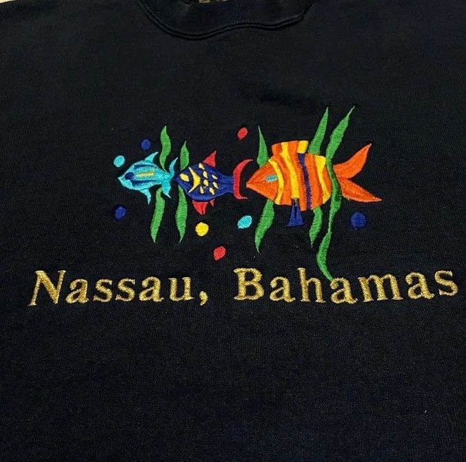 Vintage Vintage 90s nassau bahamas sweatshirt pullover Size US M / EU 48-50 / 2 - 2 Thumbnail