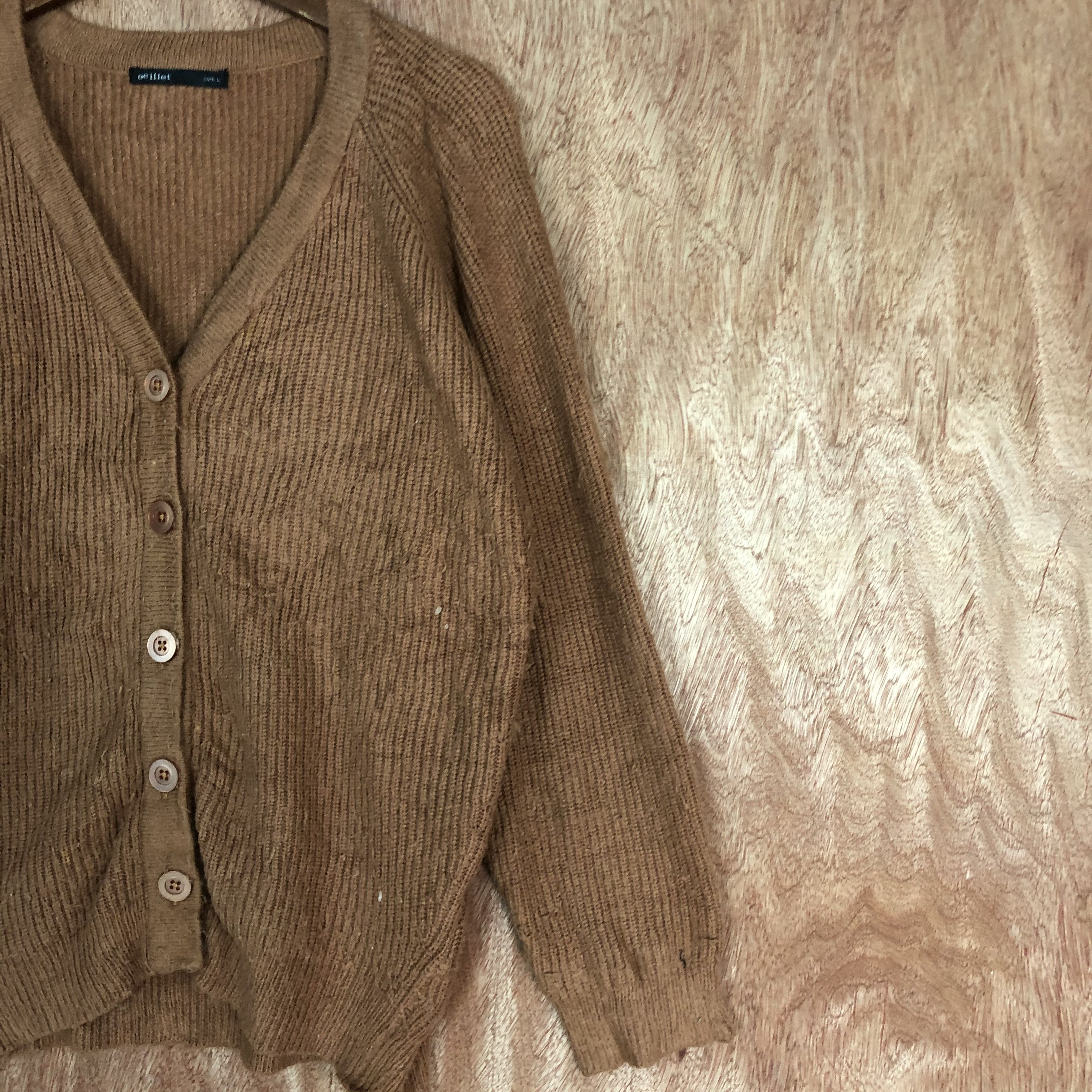 Japanese Brand D Oeillet Brown Cardigan knitwear japan vintage #c487 Size US L / EU 52-54 / 3 - 5 Thumbnail