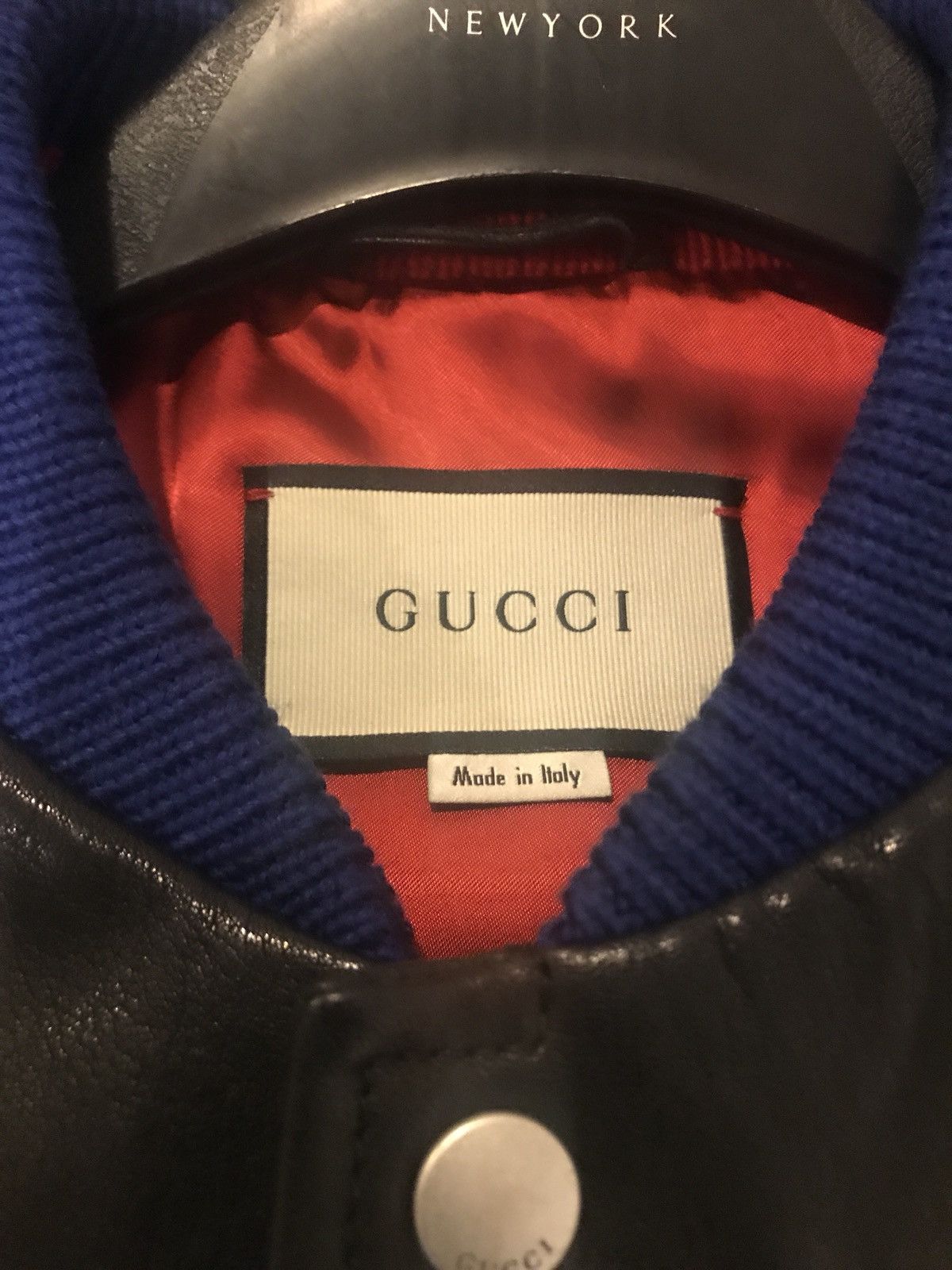 Gucci Gucci Embellished Leather Varsity Jacket Size US L / EU 52-54 / 3 - 6 Thumbnail