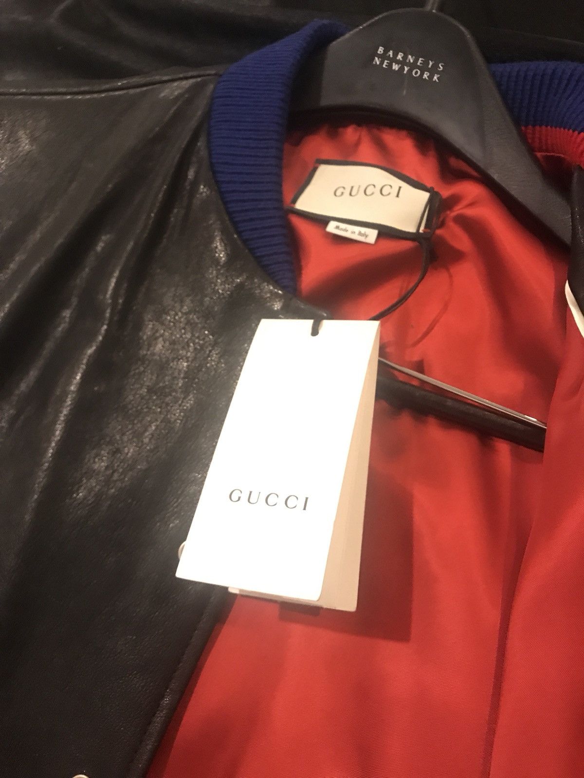 Gucci Gucci Embellished Leather Varsity Jacket Size US L / EU 52-54 / 3 - 8 Thumbnail
