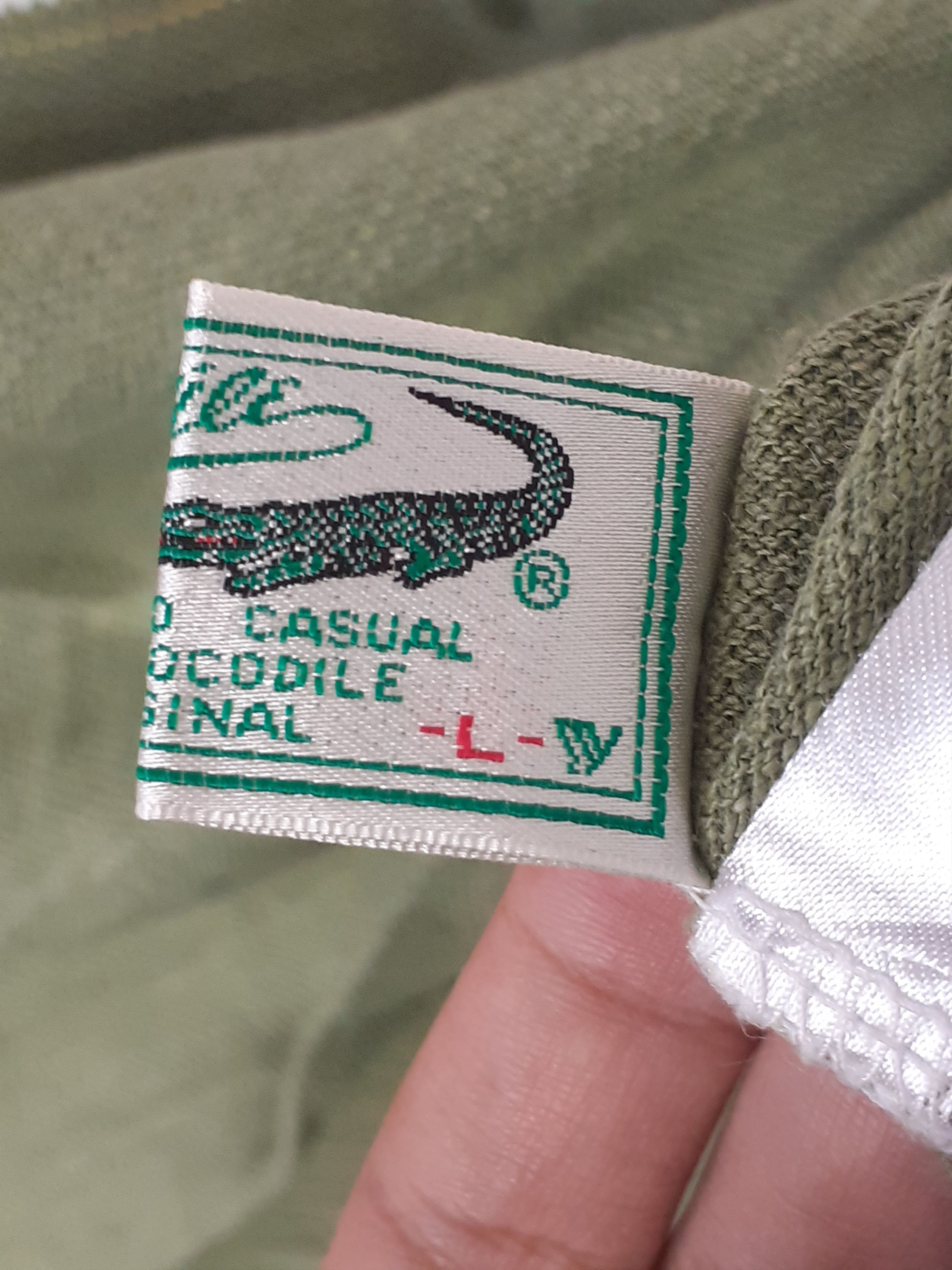 Japanese Brand DL Crocodile green/pink stripe collar button up shirt #2744 Size US L / EU 52-54 / 3 - 7 Thumbnail
