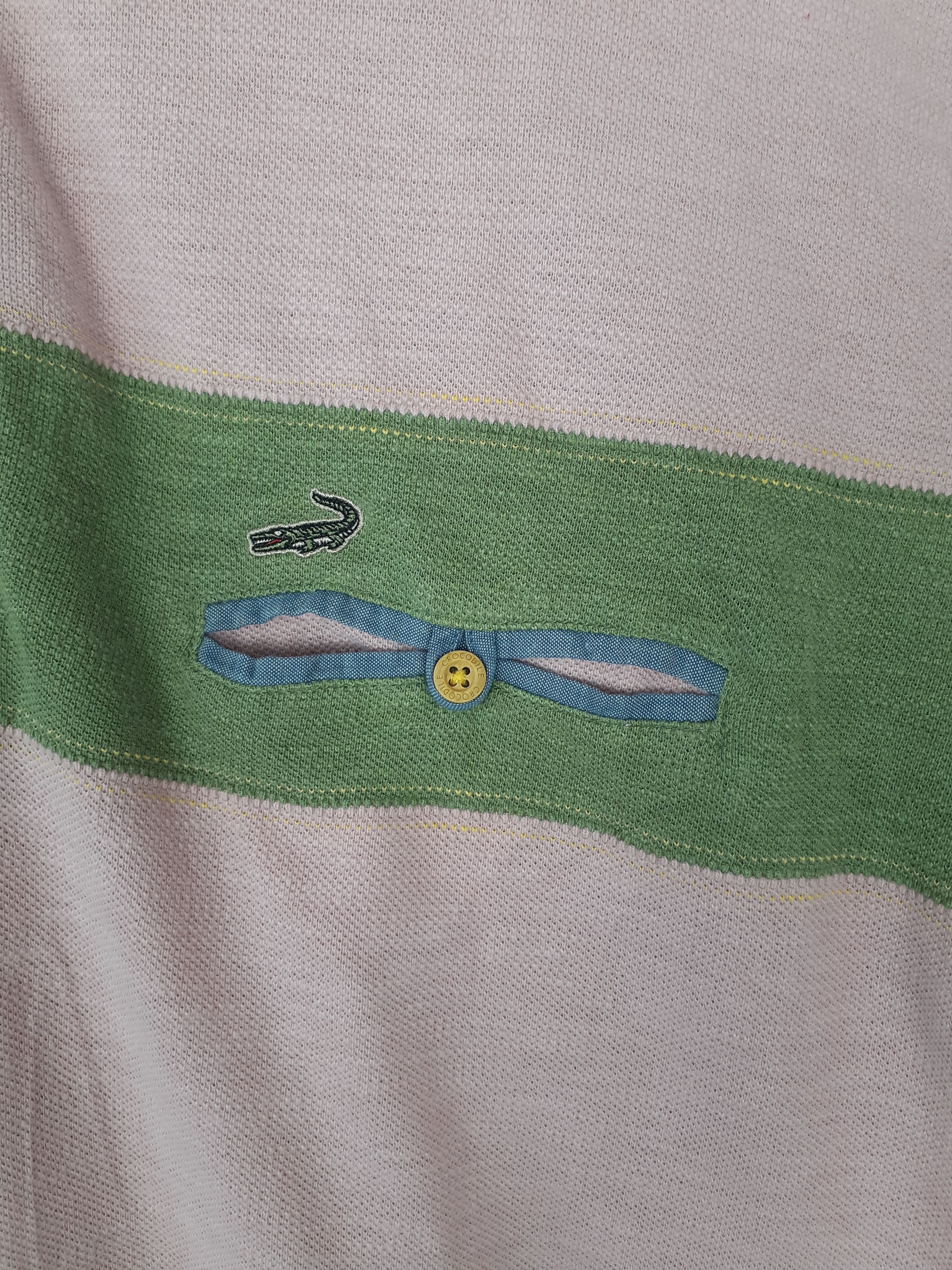 Japanese Brand DL Crocodile green/pink stripe collar button up shirt #2744 Size US L / EU 52-54 / 3 - 5 Thumbnail