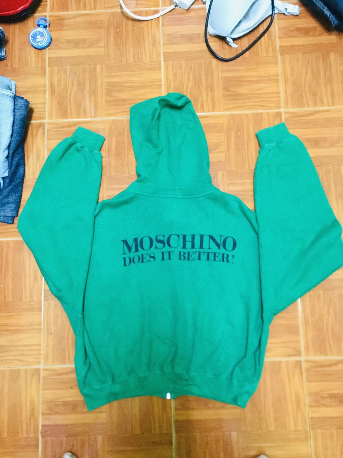 Moschino Moschino Couture Green Graphic Hoodie – Size M Size US M / EU 48-50 / 2 - 9 Thumbnail