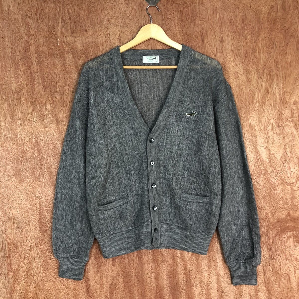 Faded Glory DLL Crocodile Grey faded vintage knitwear Cardigan #c604 Size US M / EU 48-50 / 2 - 1 Thumbnail