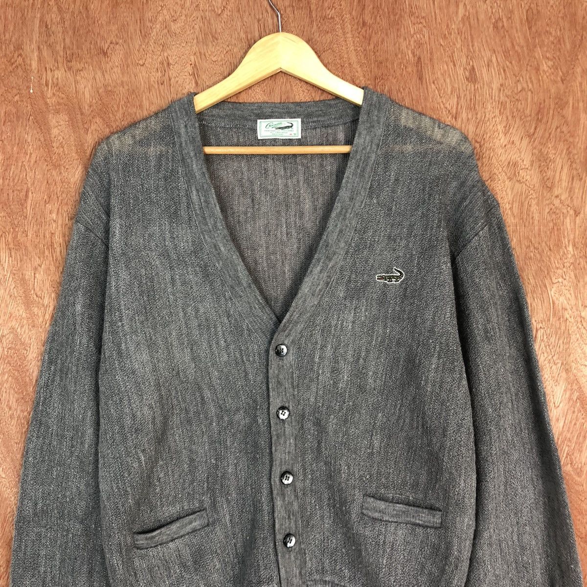 Faded Glory DLL Crocodile Grey faded vintage knitwear Cardigan #c604 Size US M / EU 48-50 / 2 - 8 Thumbnail