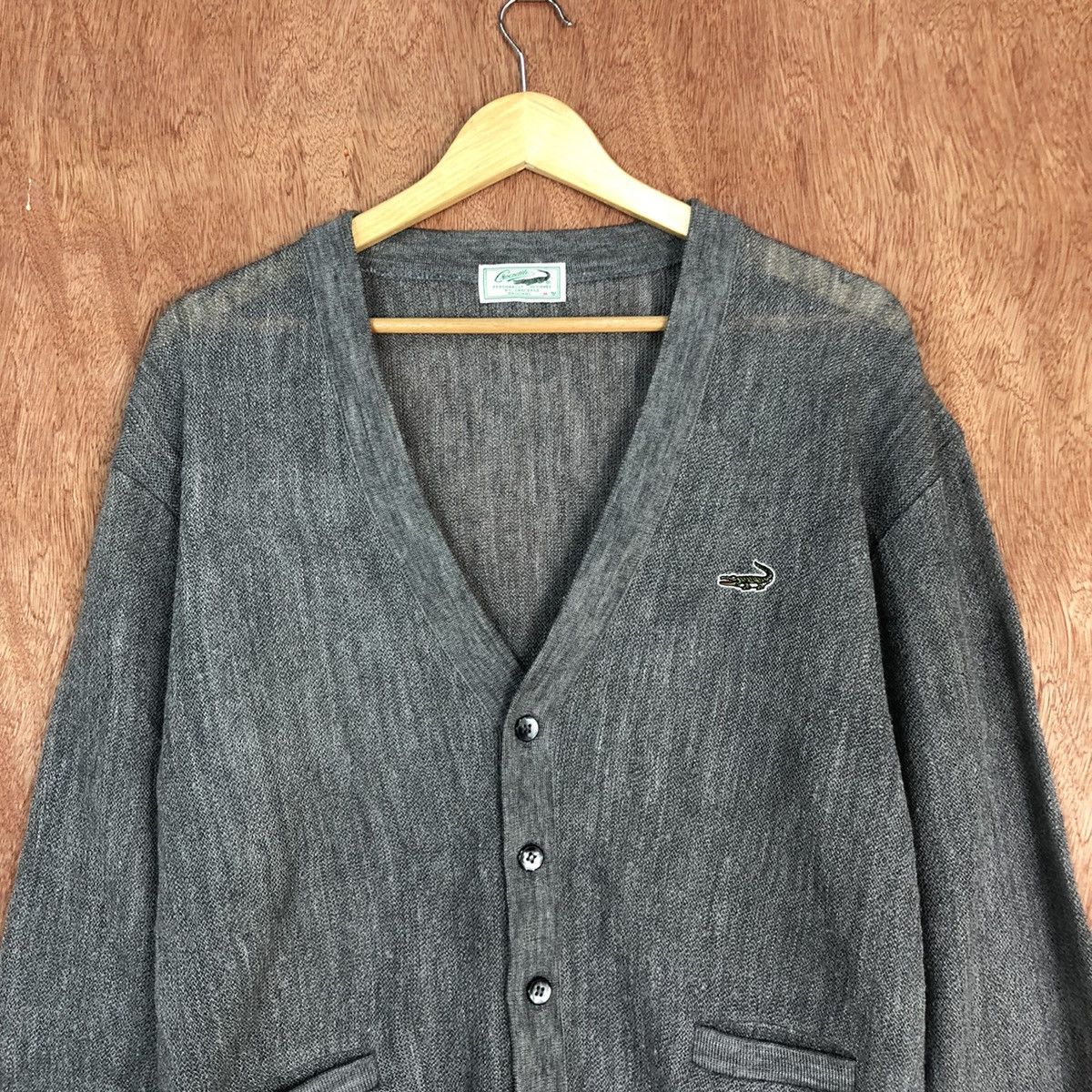 Faded Glory DLL Crocodile Grey faded vintage knitwear Cardigan #c604 Size US M / EU 48-50 / 2 - 2 Thumbnail
