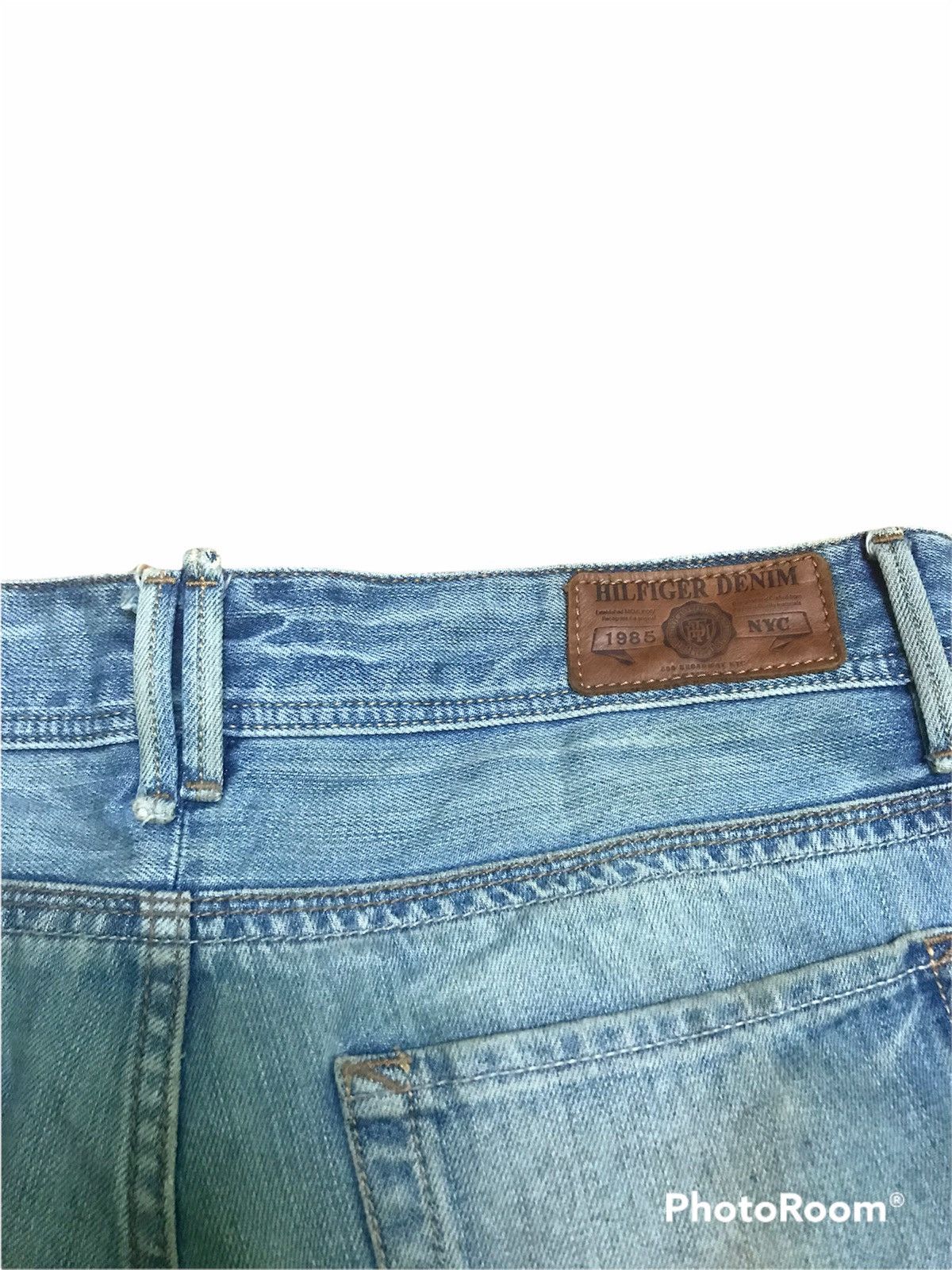Tommy Hilfiger “Vintage Distressed Light Blue Denim Jeans – Faded Wash, Size US 37 - 10 Thumbnail