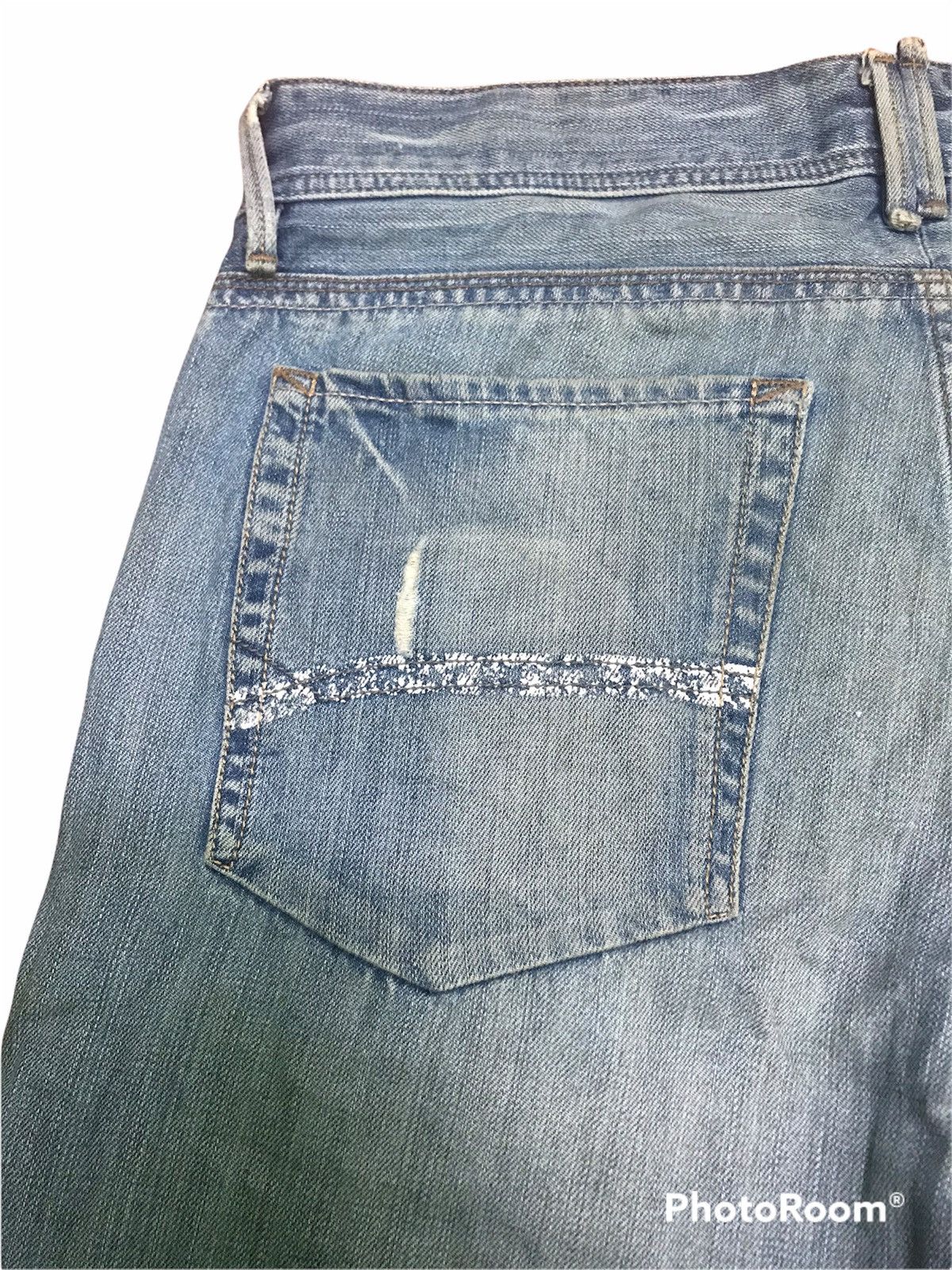 Tommy Hilfiger “Vintage Distressed Light Blue Denim Jeans – Faded Wash, Size US 37 - 9 Thumbnail
