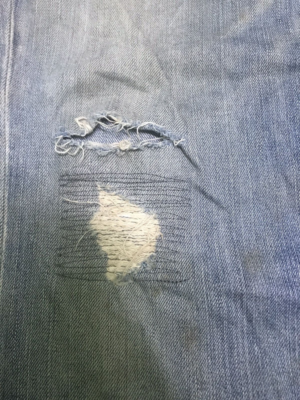 Tommy Hilfiger “Vintage Distressed Light Blue Denim Jeans – Faded Wash, Size US 37 - 5 Thumbnail