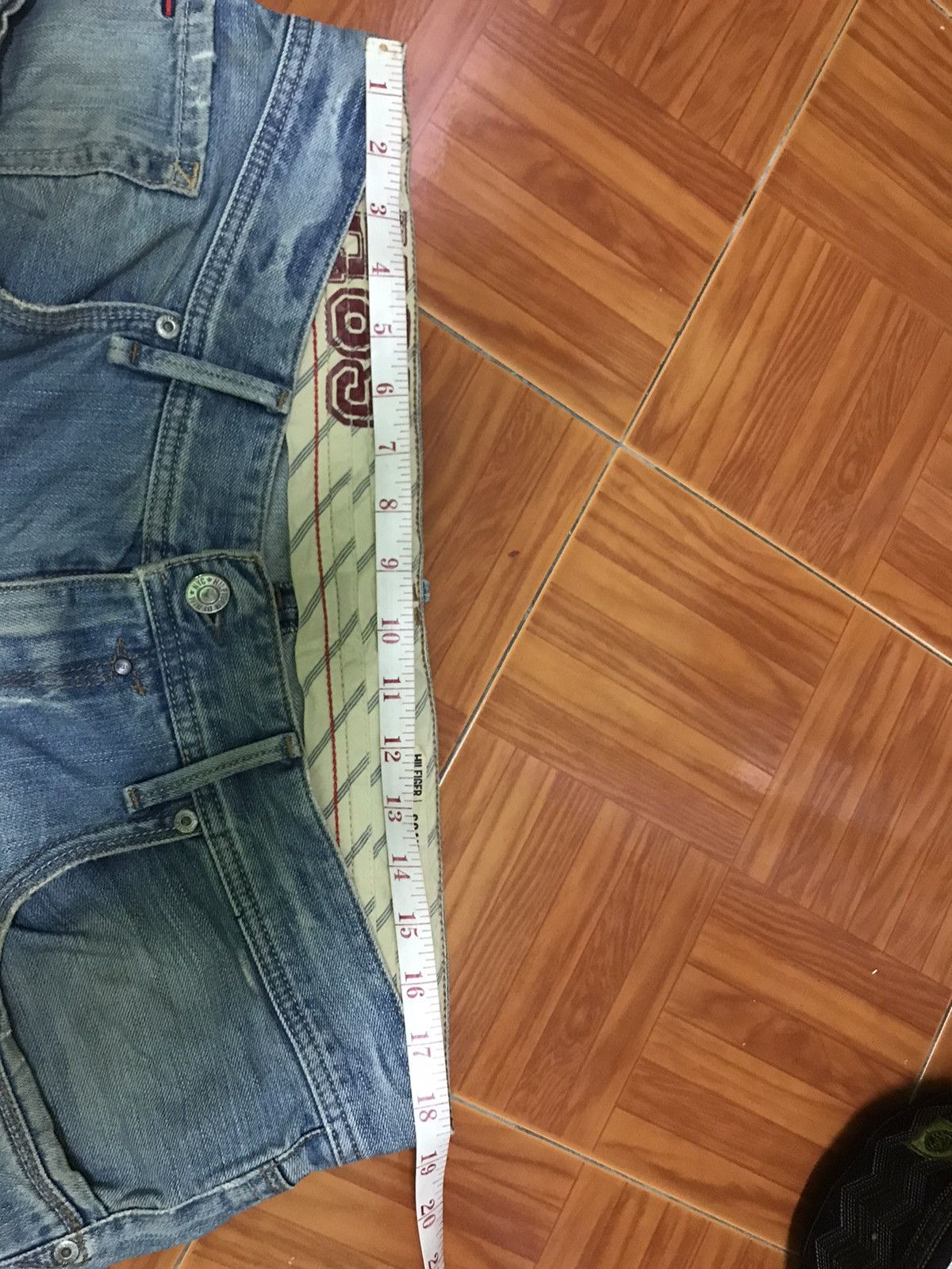 Tommy Hilfiger “Vintage Distressed Light Blue Denim Jeans – Faded Wash, Size US 37 - 15 Thumbnail
