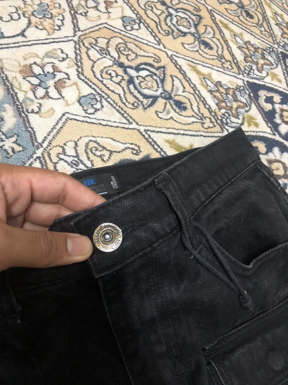 If Six Was Nine Blue Stitch Bondage Sashiko Slim Straight Jean Like Kapital Size US 34 / EU 50 - 7 Thumbnail