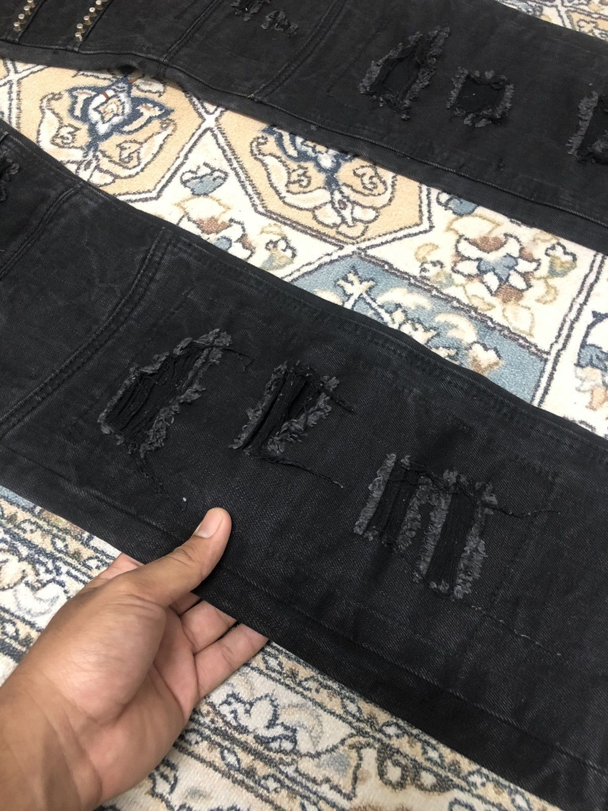 If Six Was Nine Blue Stitch Bondage Sashiko Slim Straight Jean Like Kapital Size US 34 / EU 50 - 10 Thumbnail